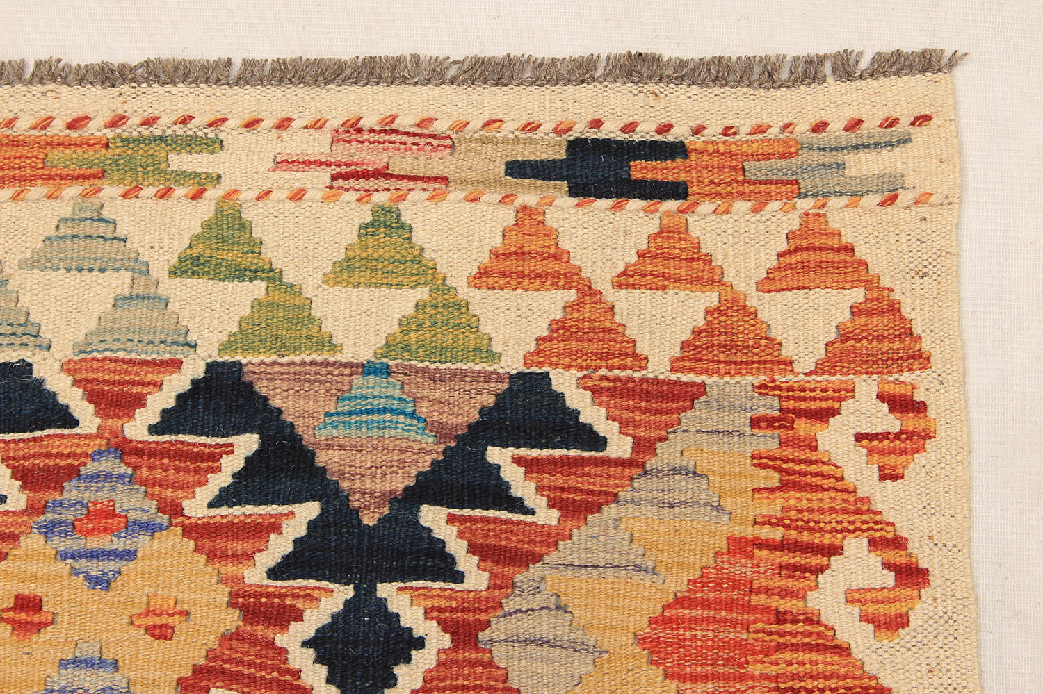3' X 8' Multy Handmade Veggie Dye Kilim Rug Runner