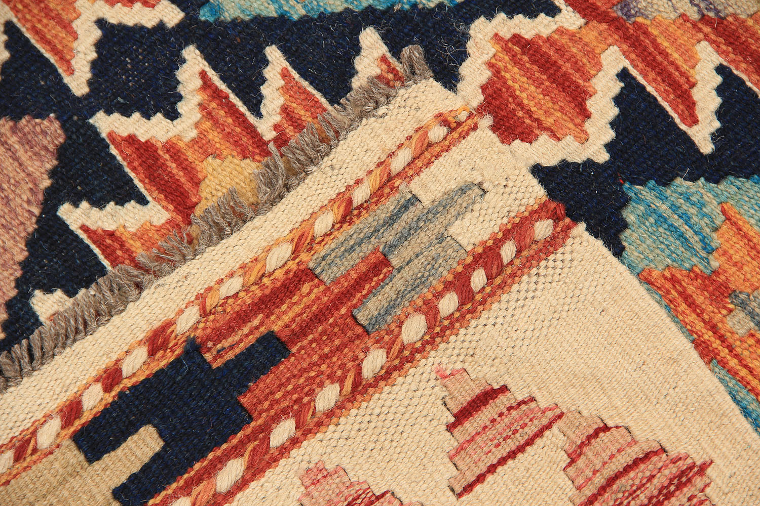 3' X 8' Multy Handmade Veggie Dye Kilim Rug Runner