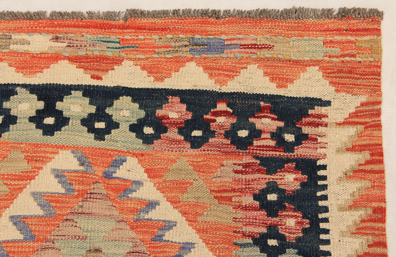 3' X 8' Multy Handmade Veggie Dye Kilim Rug Runner