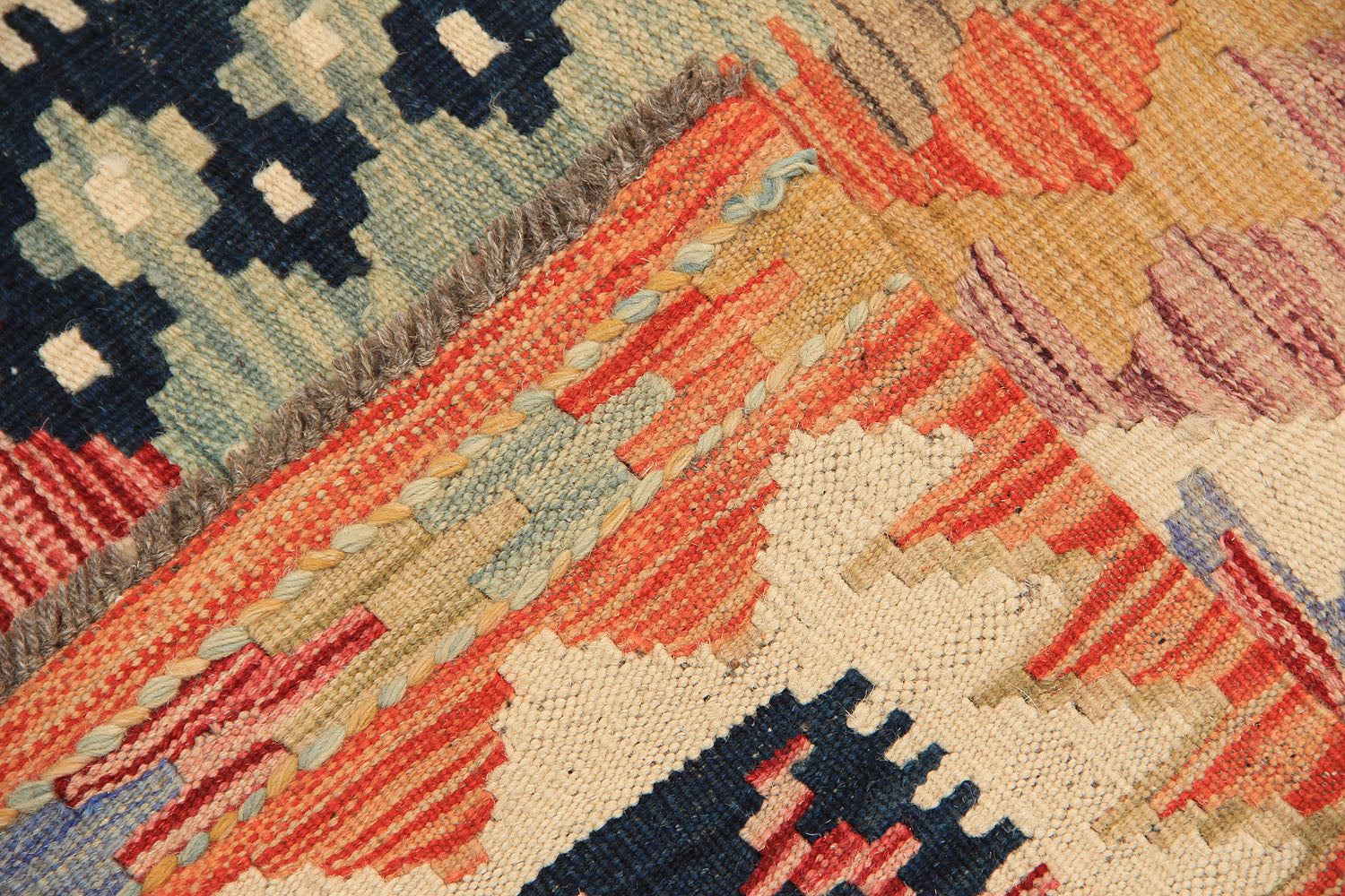 3' X 8' Multy Handmade Veggie Dye Kilim Rug Runner
