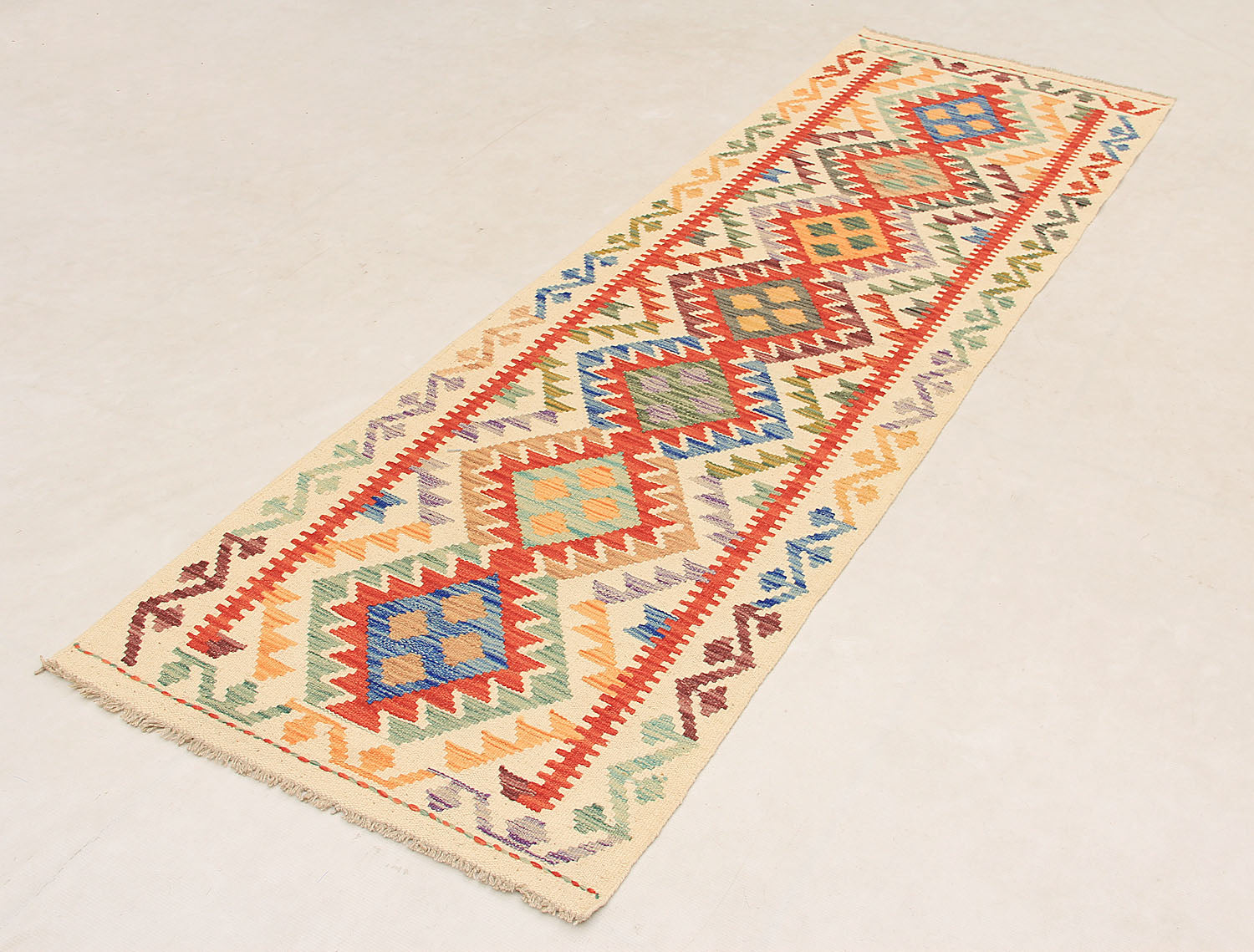 2' 6" x 8' Multy Handmade Veggie Dye Kilim Rug Runner
