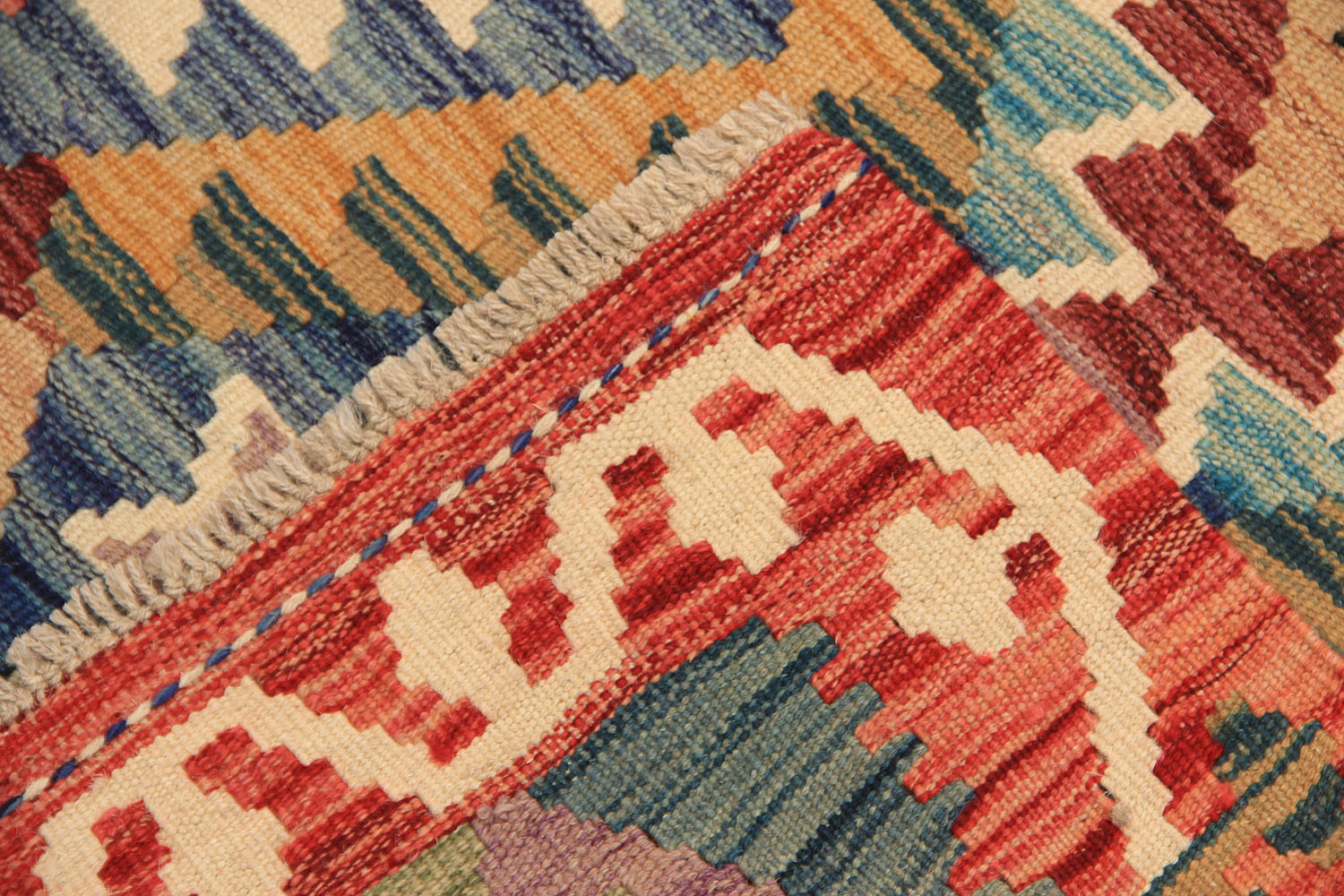 3' X 8' Multy Handmade Veggie Dye Kilim Rug Runner