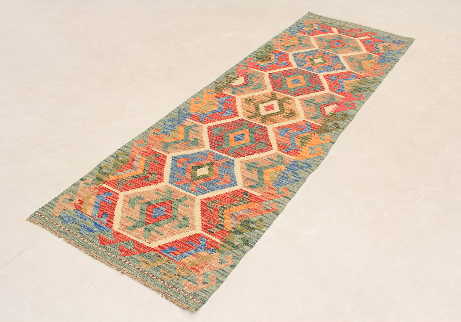2' 6" x 8' Multy Handmade Veggie Dye Kilim Rug Runner