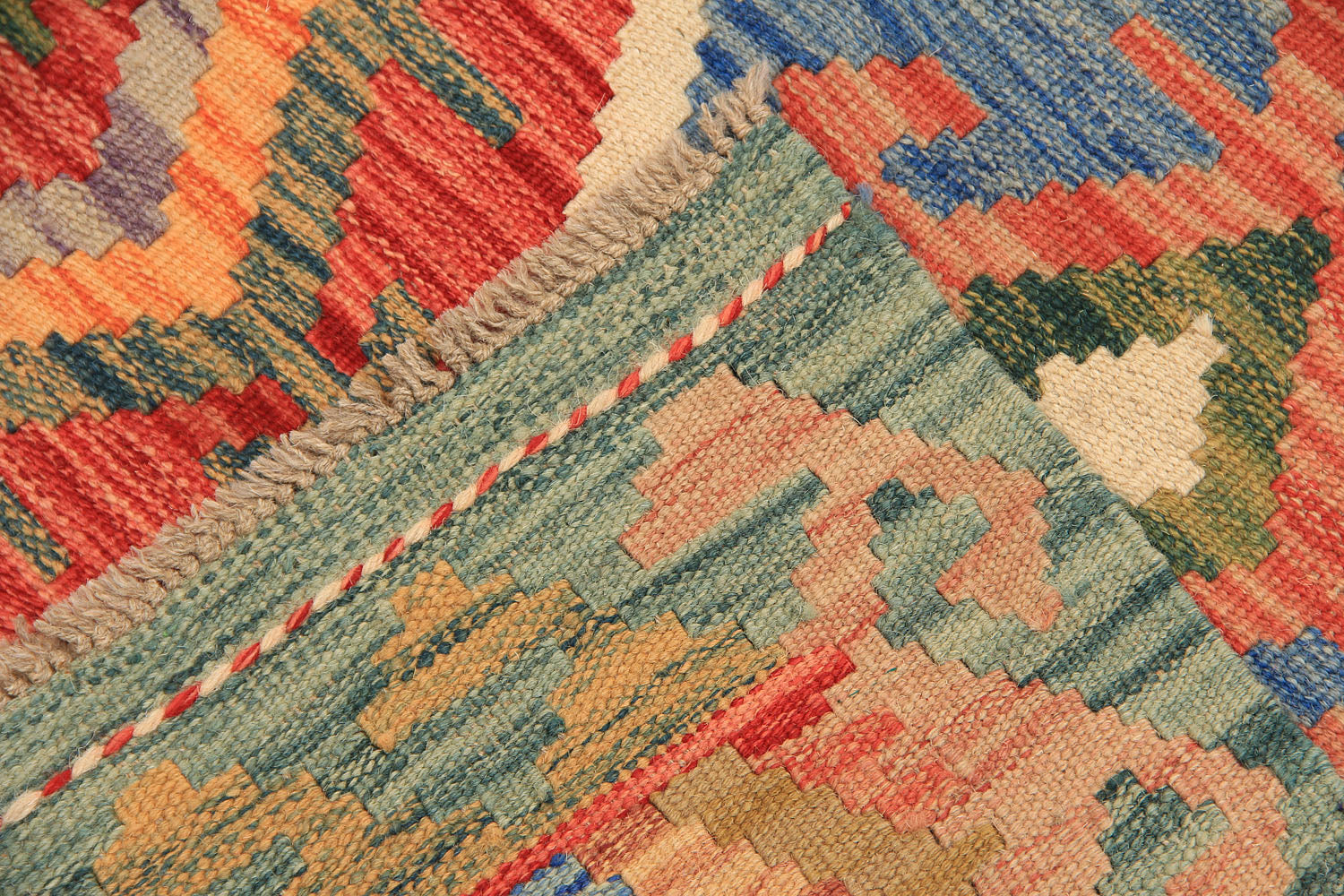 2' 6" x 8' Multy Handmade Veggie Dye Kilim Rug Runner