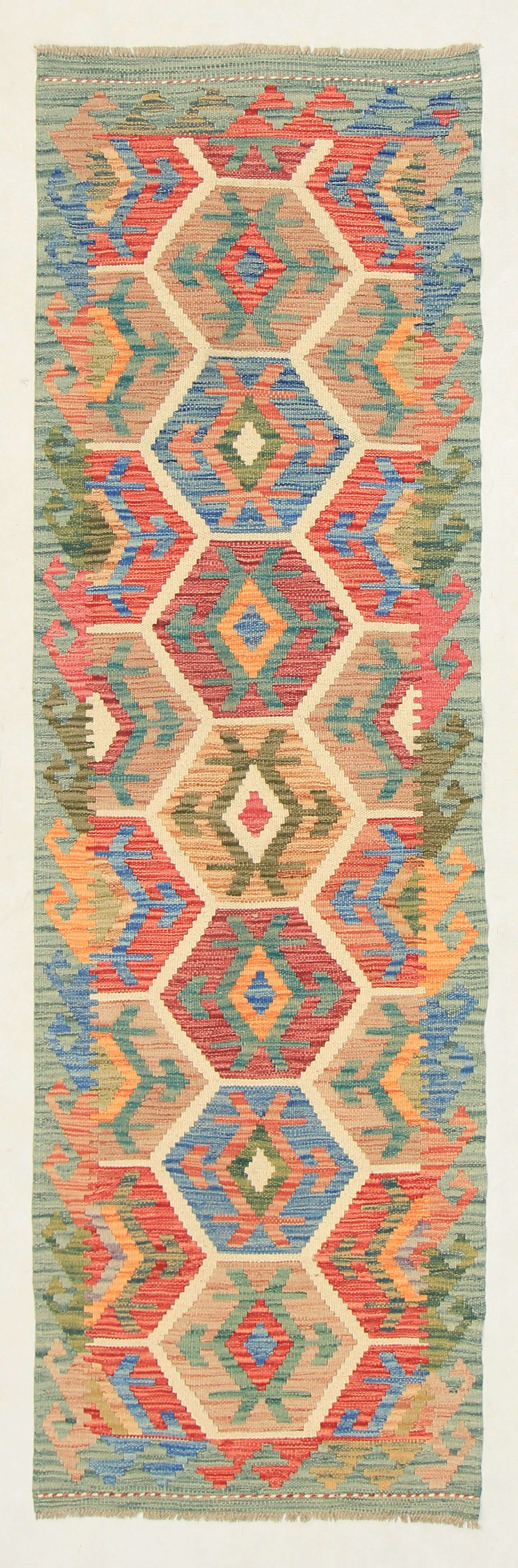2' 6" x 8' Multy Handmade Veggie Dye Kilim Rug Runner