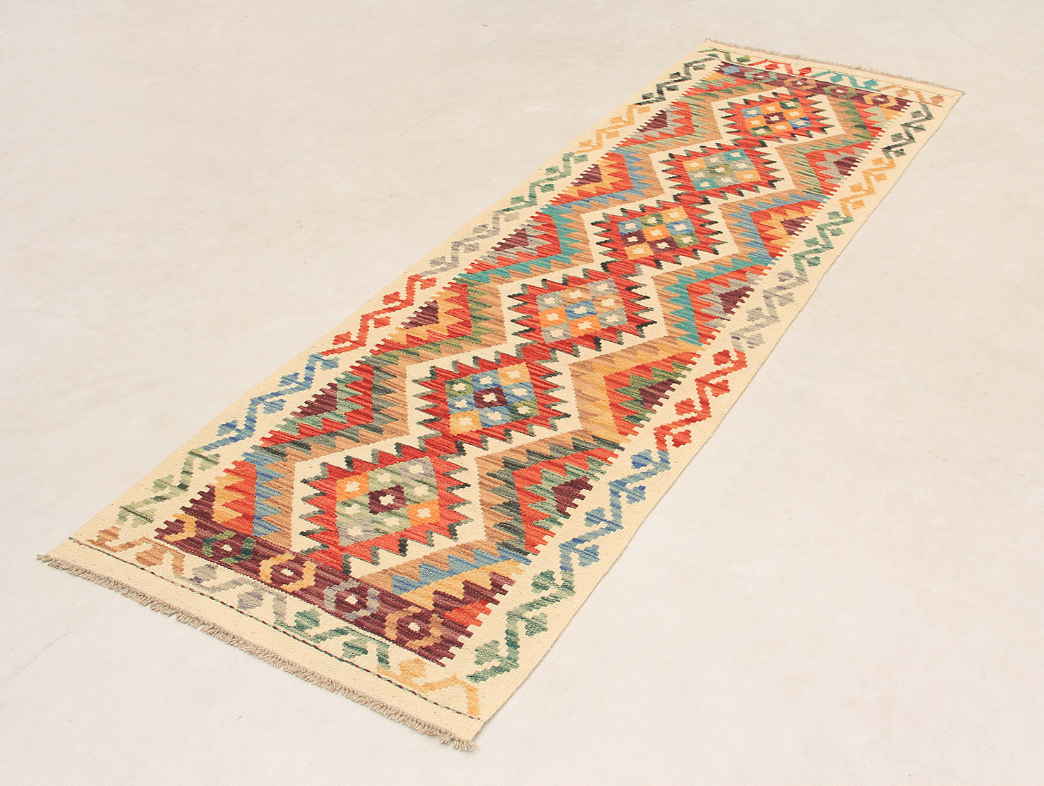2' 6" x 8' Multy Handmade Veggie Dye Kilim Rug Runner
