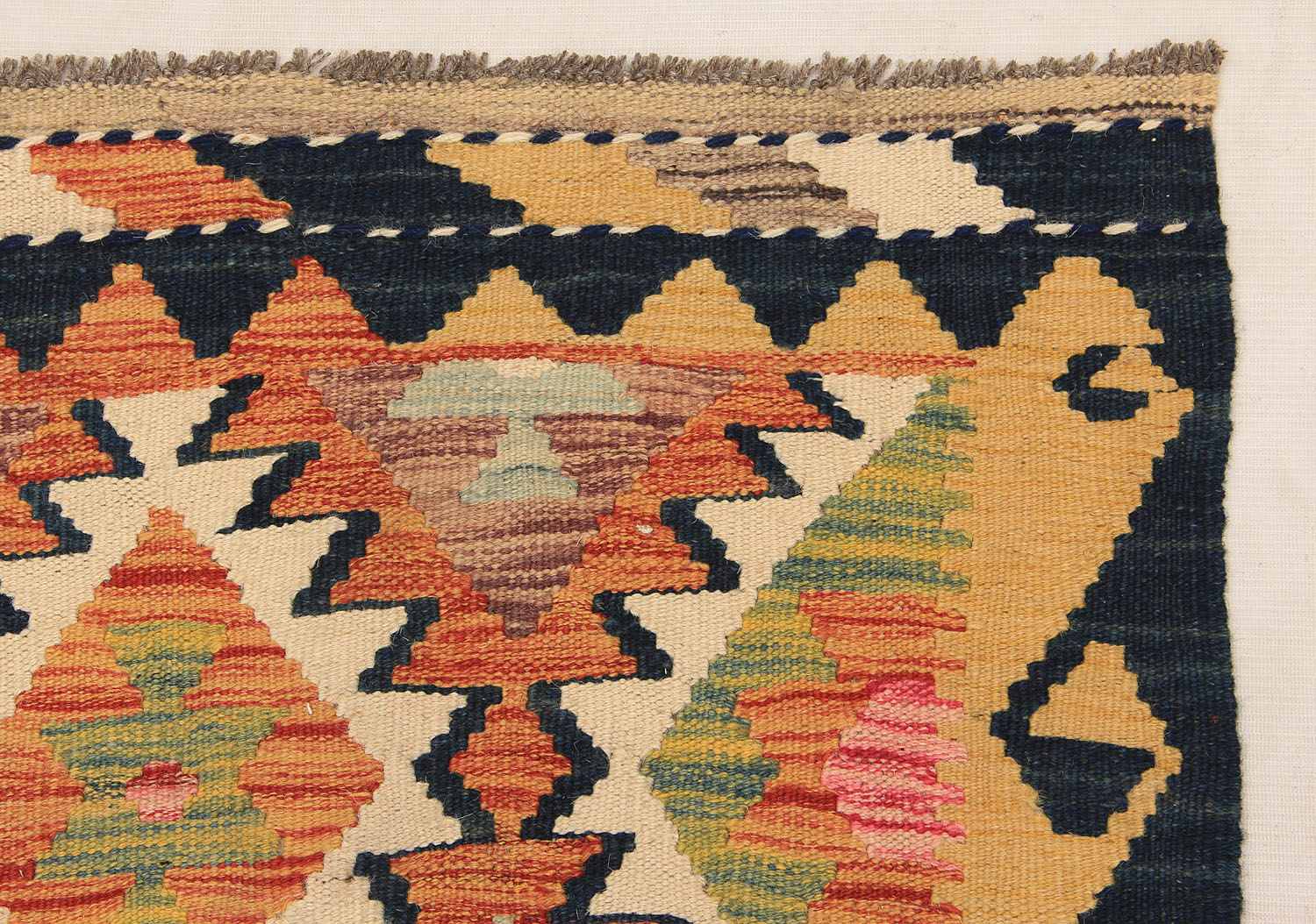 3' X 8' Multy Handmade Veggie Dye Kilim Rug Runner