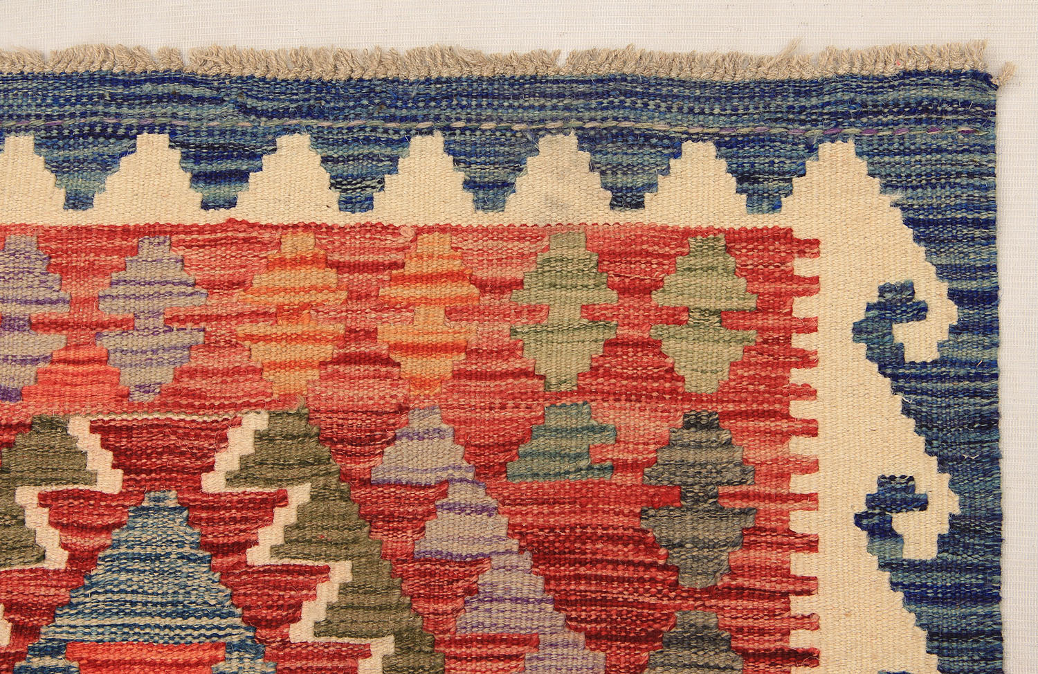 3' X 8' Multy Handmade Veggie Dye Kilim Rug Runner