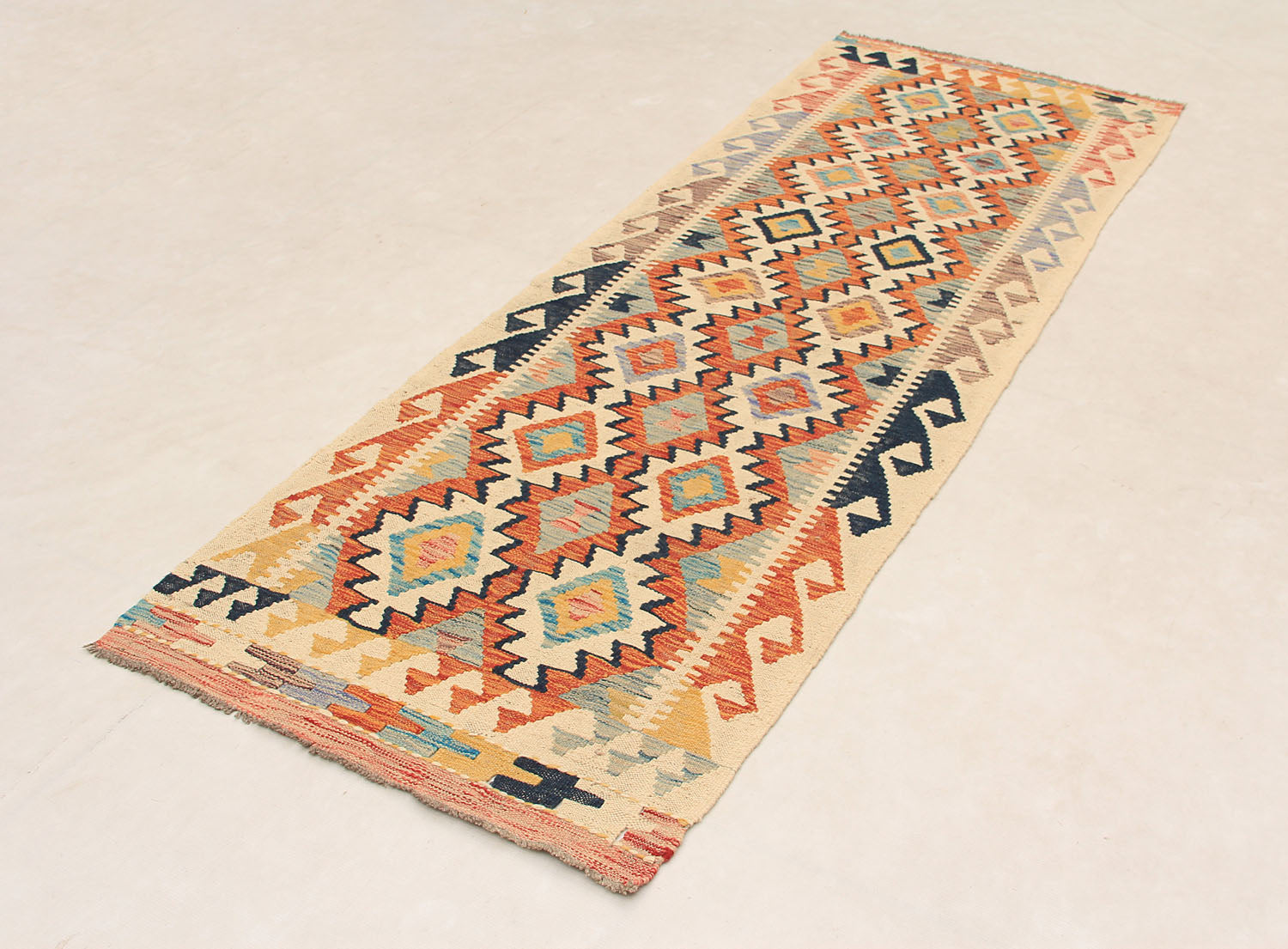 3' X 8' Multy Handmade Veggie Dye Kilim Rug Runner