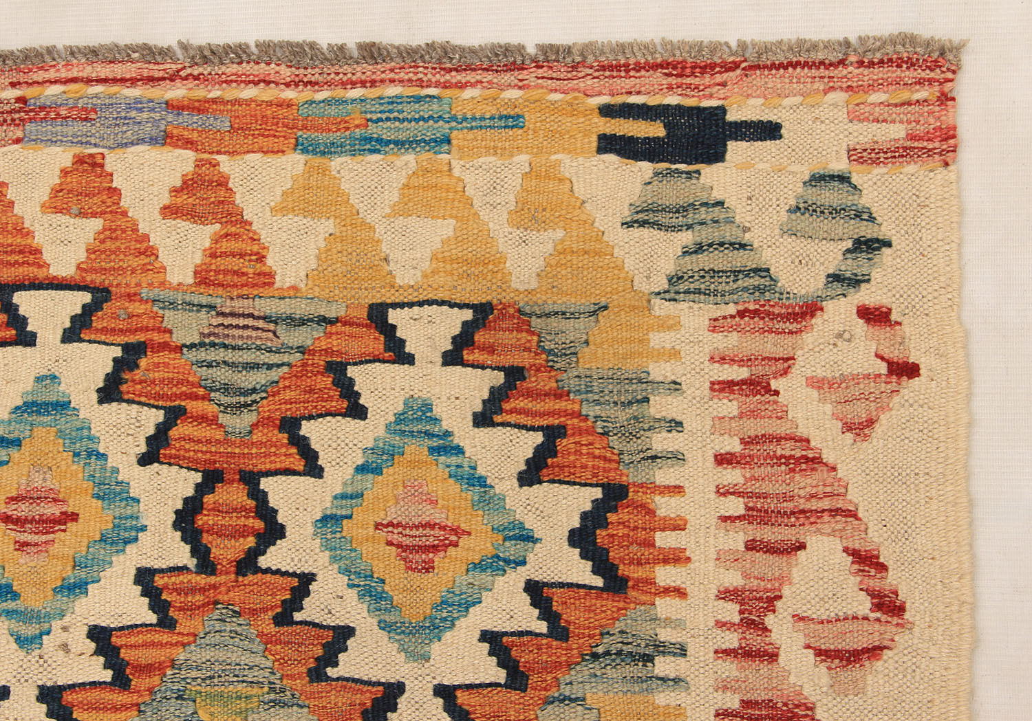 3' X 8' Multy Handmade Veggie Dye Kilim Rug Runner
