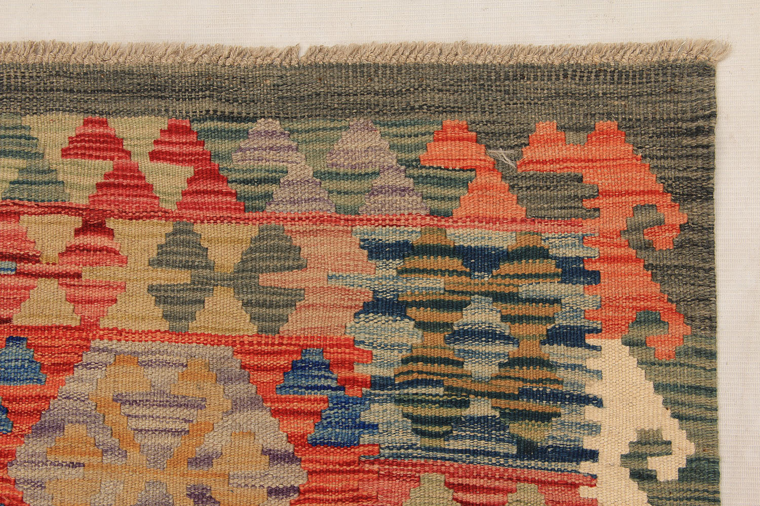 3' X 8' Multy Handmade Veggie Dye Kilim Rug Runner