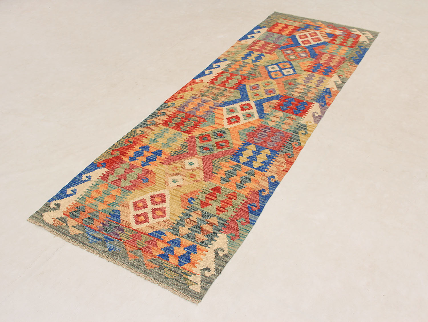 3' X 8' Multy Handmade Veggie Dye Kilim Rug Runner