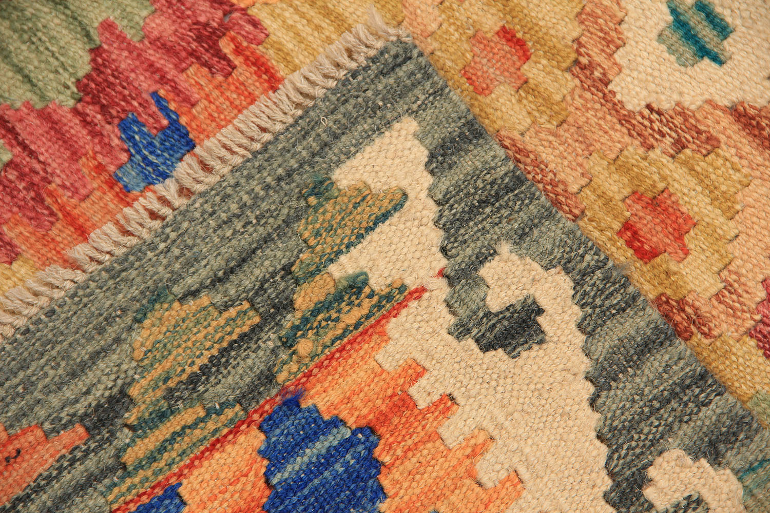 3' X 8' Multy Handmade Veggie Dye Kilim Rug Runner