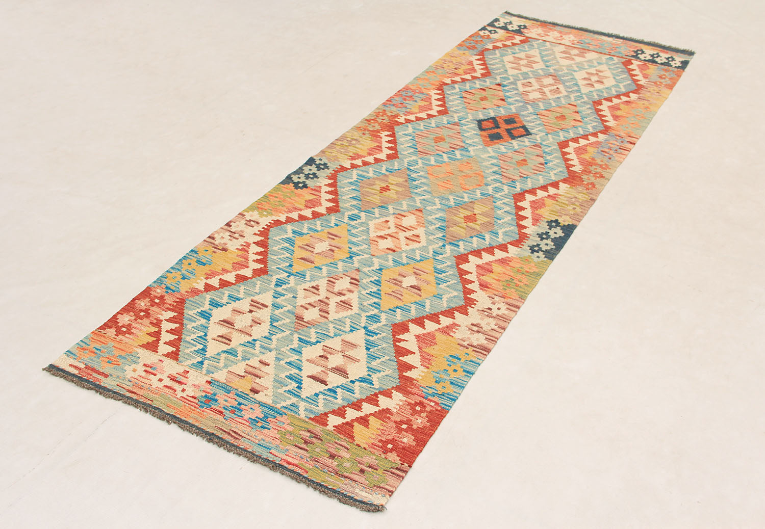 3' X 8' Multy Handmade Veggie Dye Kilim Rug Runner