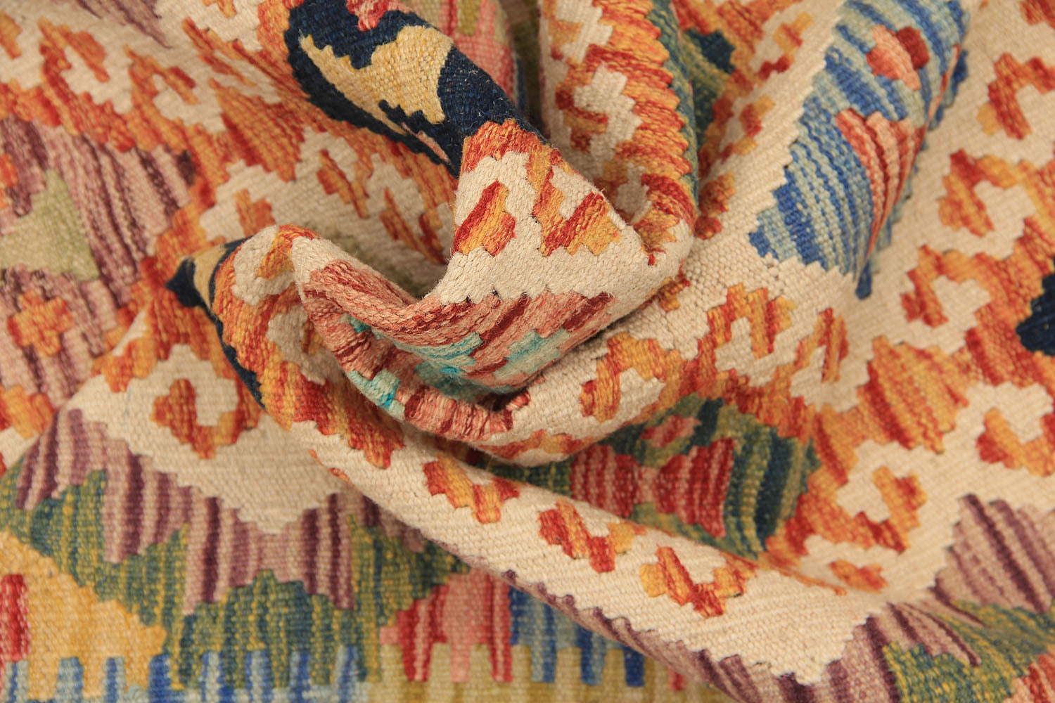 2' 6" X 9' Multy Handmade Veggie Dye Kilim Rug Runner