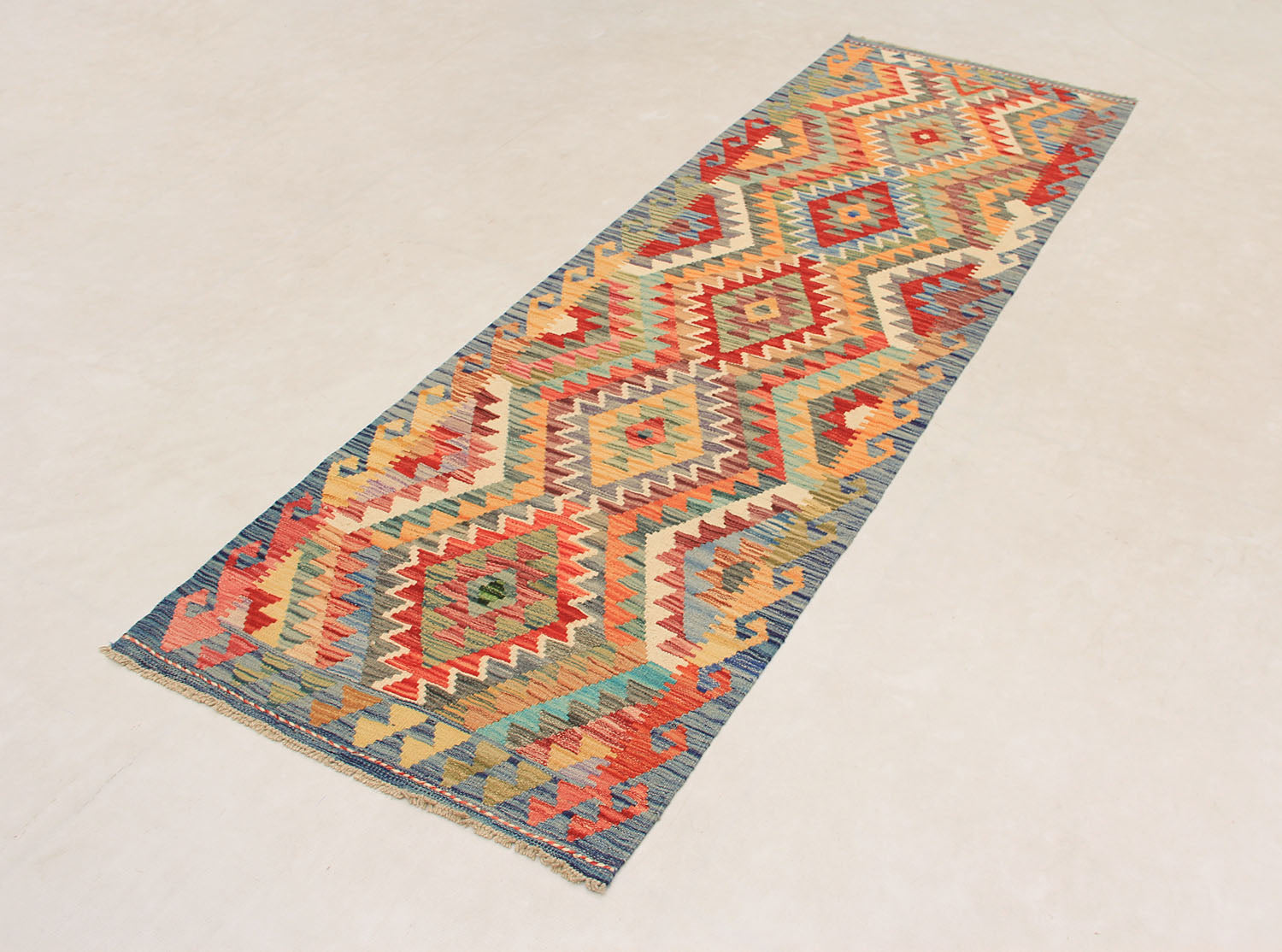 3' X 8' Multy Handmade Veggie Dye Kilim Rug Runner