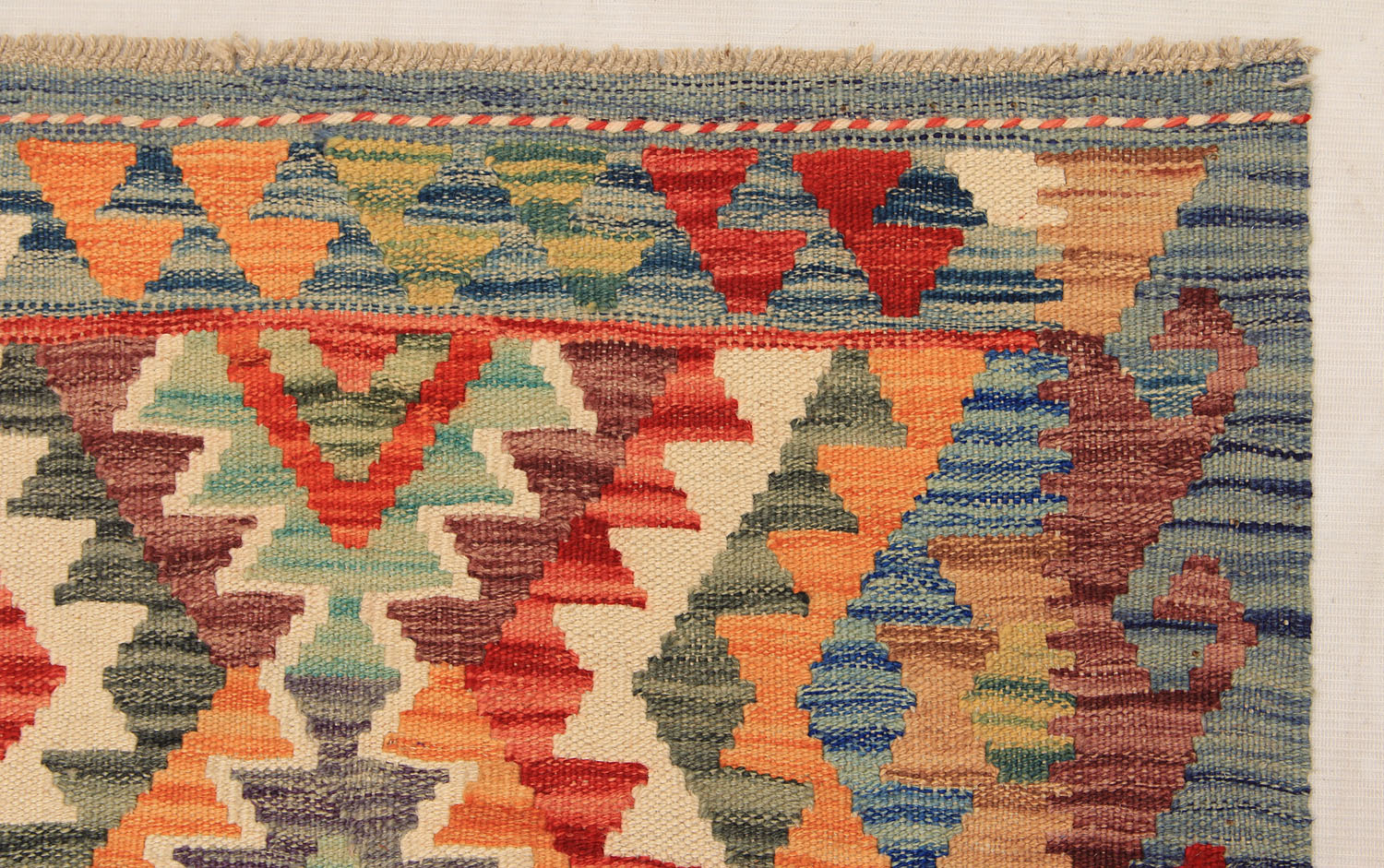3' X 8' Multy Handmade Veggie Dye Kilim Rug Runner