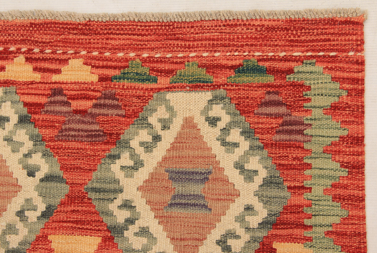 3' X 8' Multy Handmade Veggie Dye Kilim Rug Runner