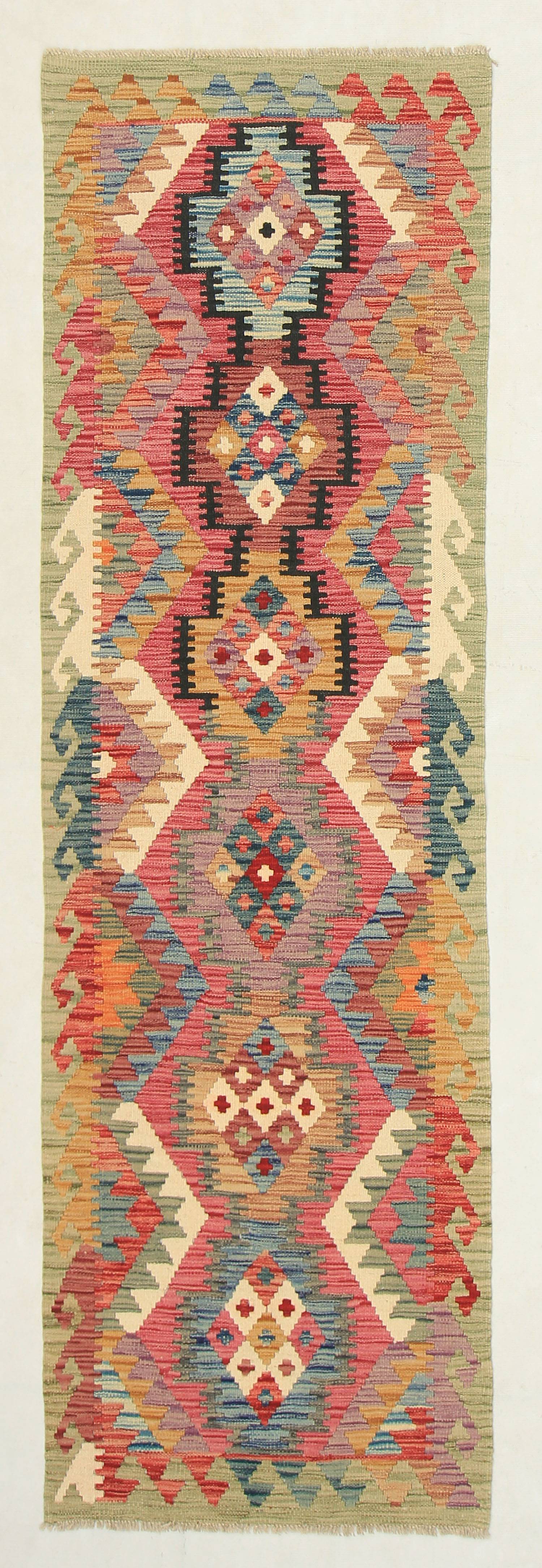 2' 6" x 8' Multy Handmade Veggie Dye Kilim Rug Runner