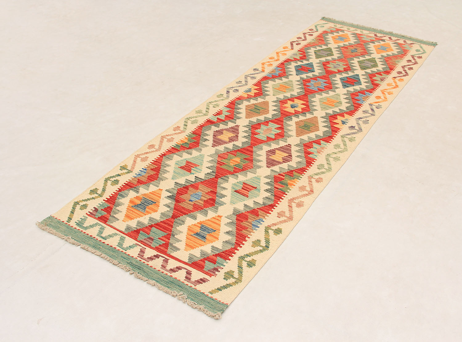 3' X 8' Multy Handmade Veggie Dye Kilim Rug Runner