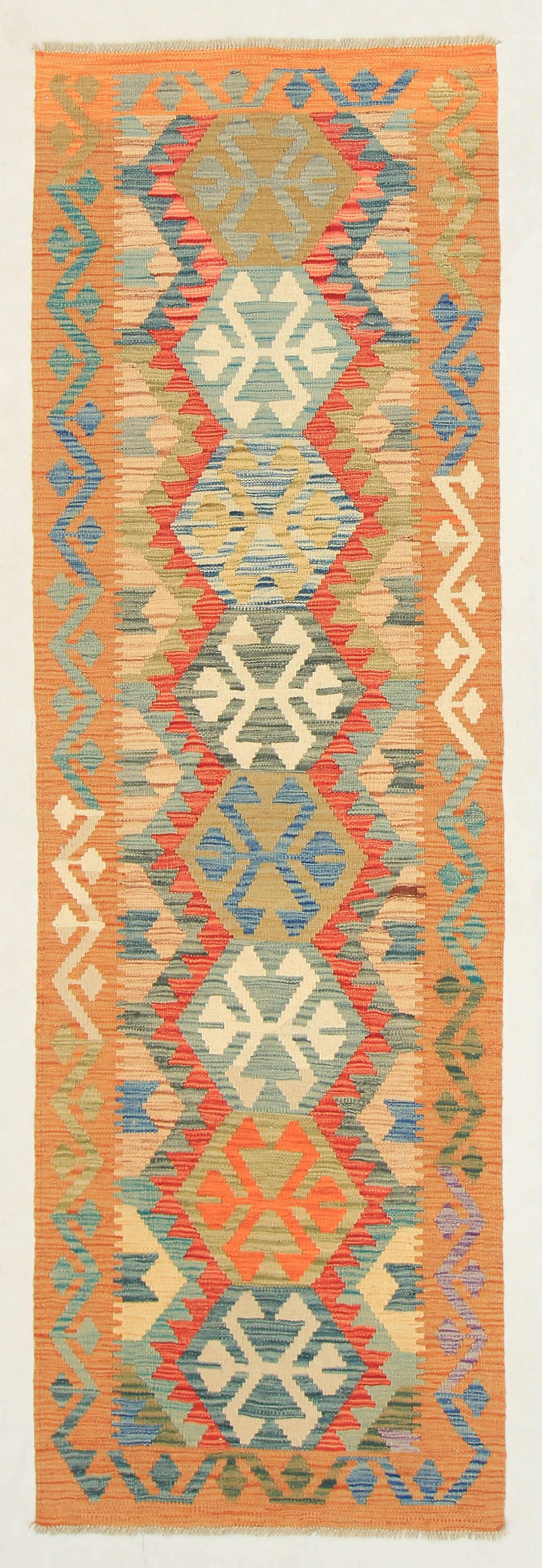 3' X 8' Multy Handmade Veggie Dye Kilim Rug Runner