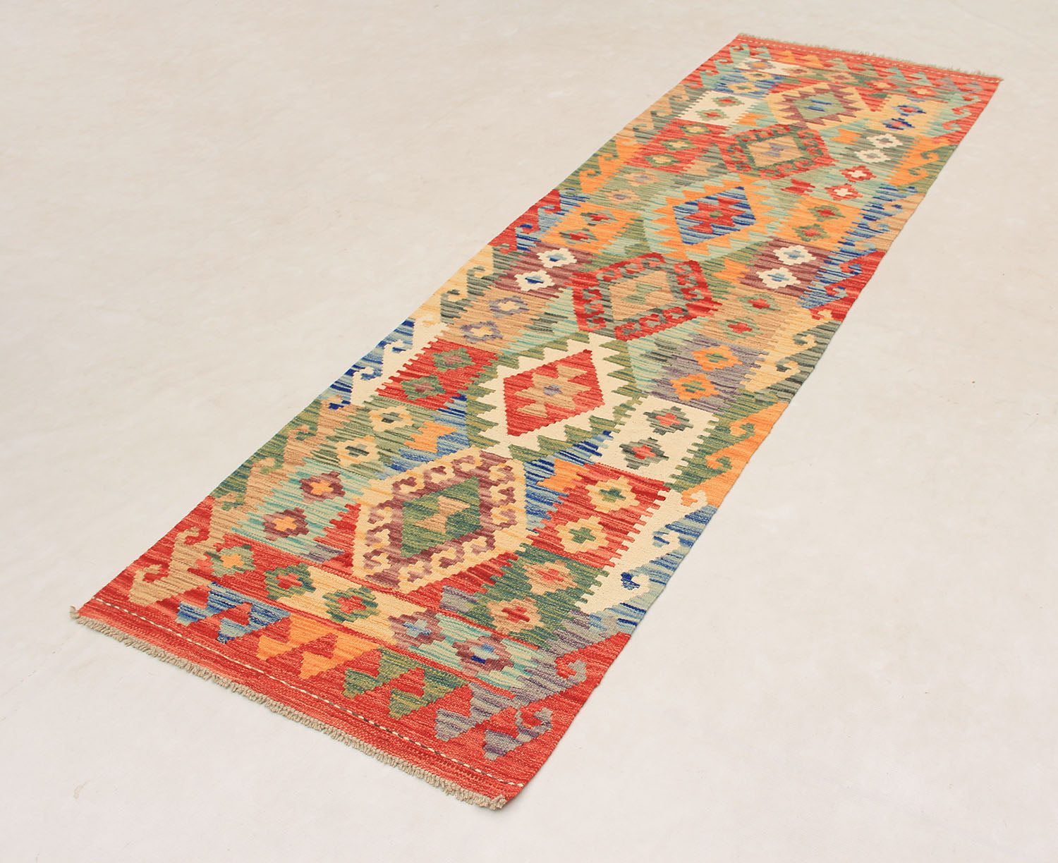 3' X 8' Multy Handmade Veggie Dye Kilim Rug Runner