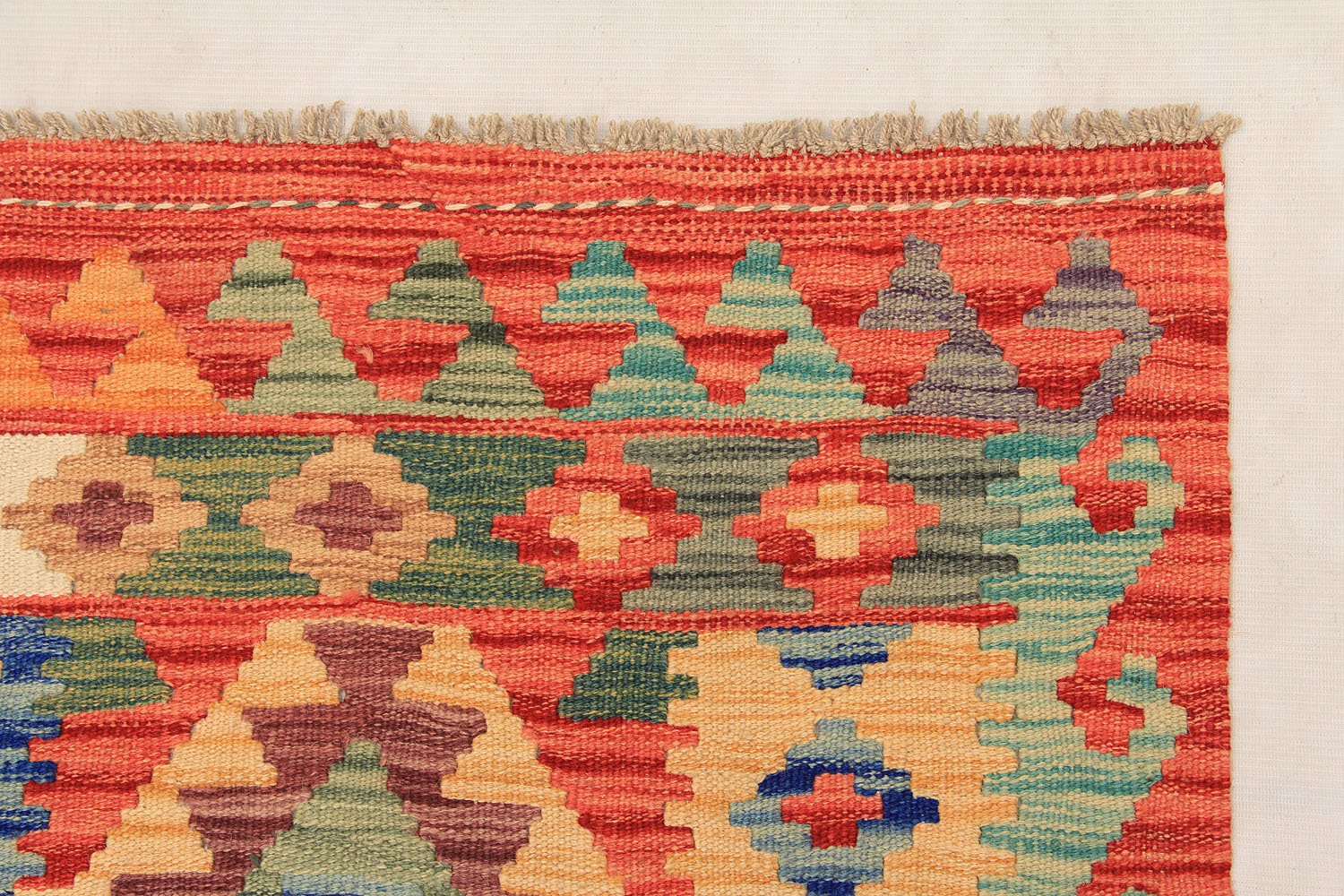 3' X 8' Multy Handmade Veggie Dye Kilim Rug Runner
