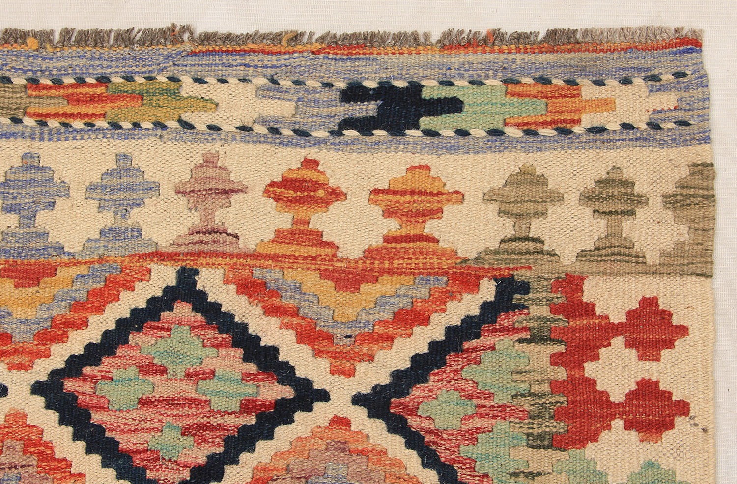 3' X 8' Multy Handmade Veggie Dye Kilim Rug Runner