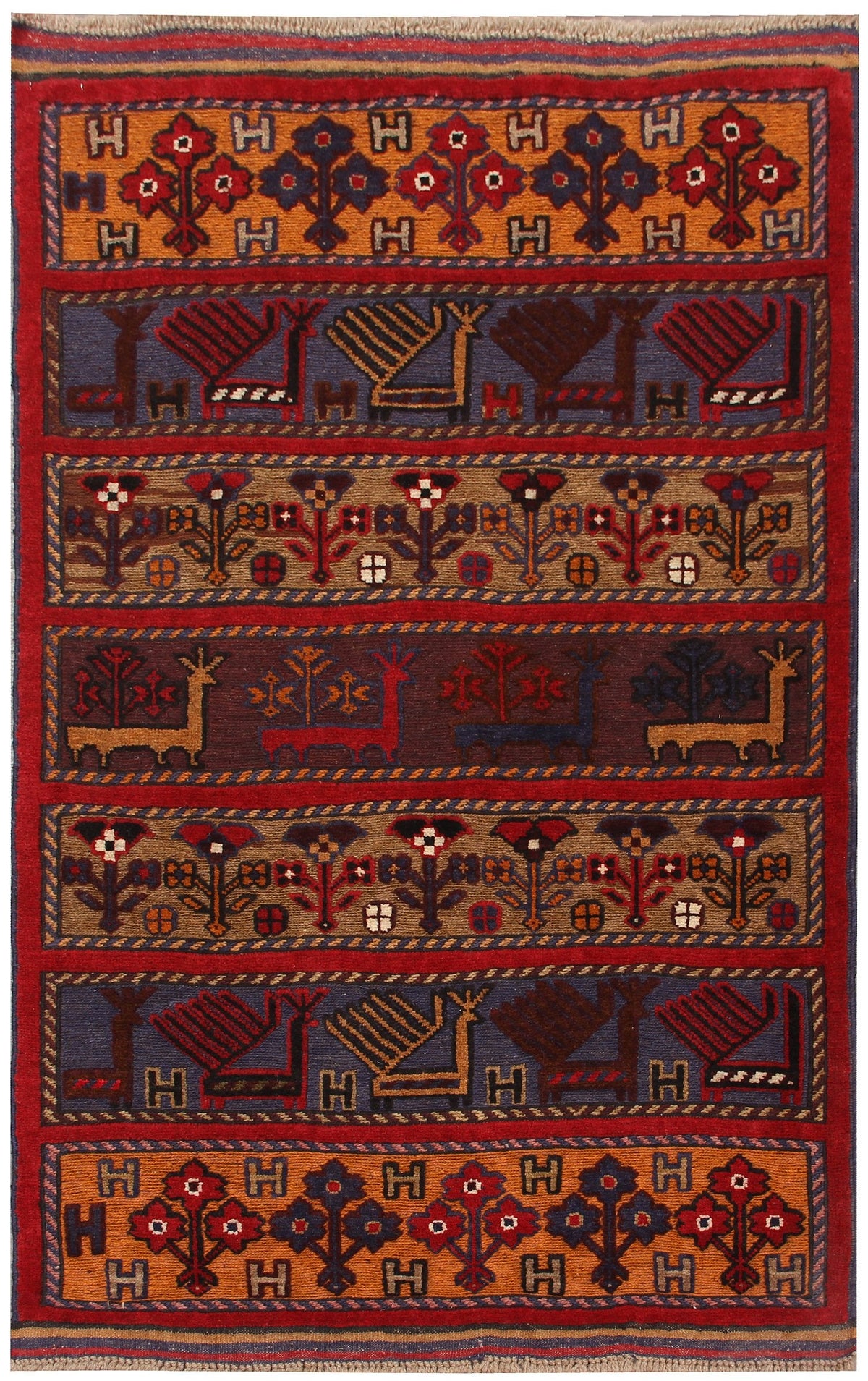 3' X 5' Multi Handmade Berjista Afghan Rug Rectangular