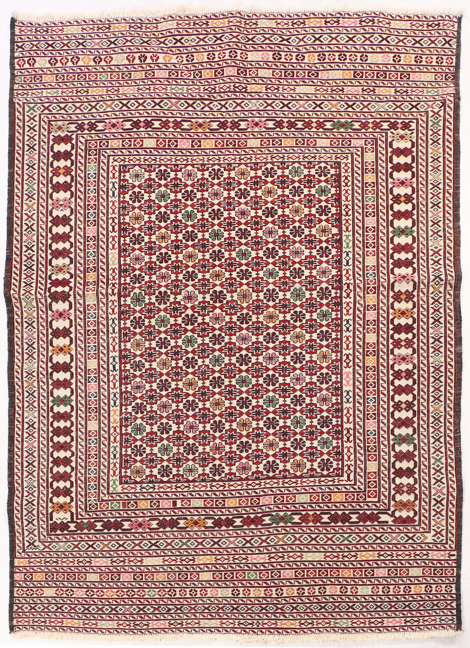 3' x 5' L.brown Handmade Biljik Maliki Kilim Wool Rug Rectangular