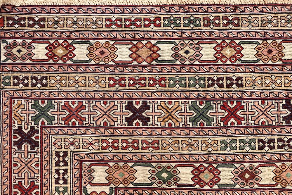 4' 6" x 6' 6 L.brown Handmade Biljik Maliki Kilim Wool Rug Rectangular
