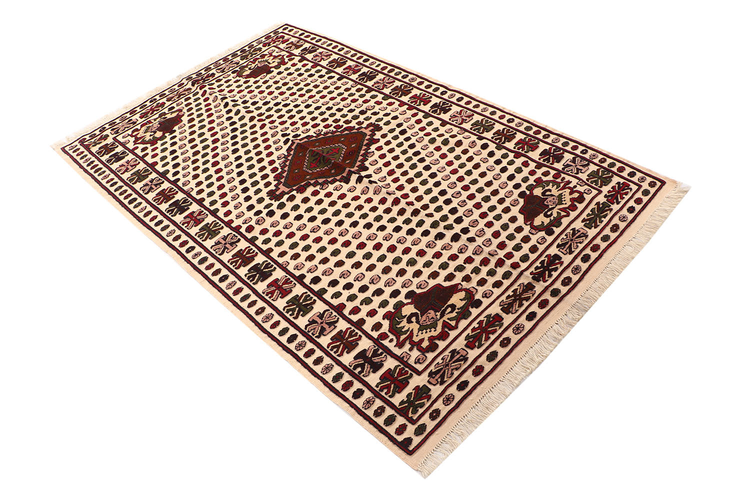Handmade Herati Gul Afghan Rug
