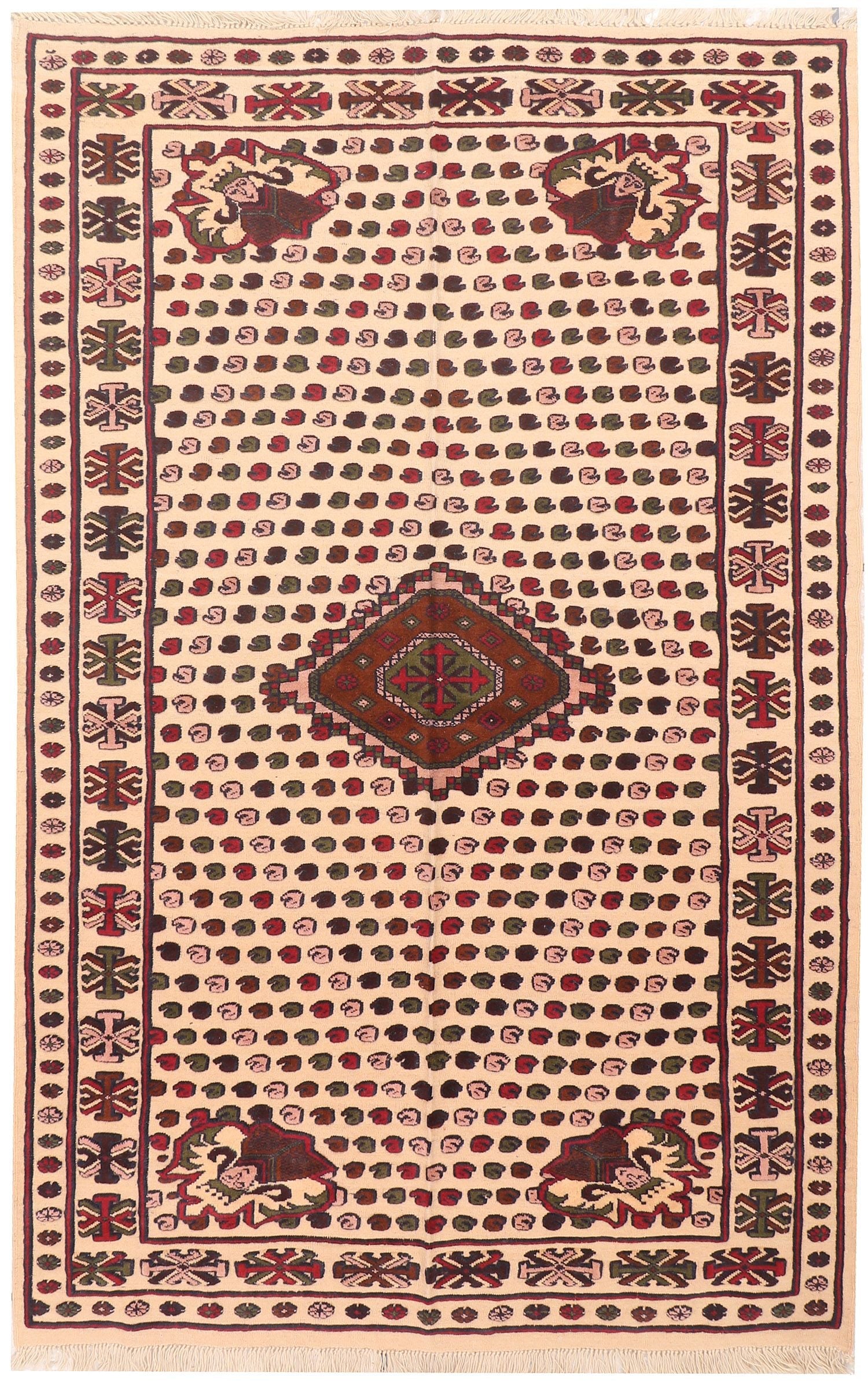 Handmade Herati Gul Afghan Rug