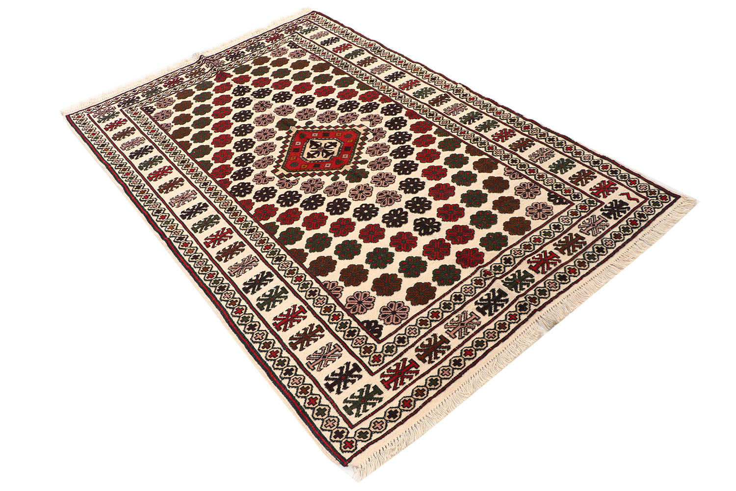Handmade Herati Gul Afghan Rug