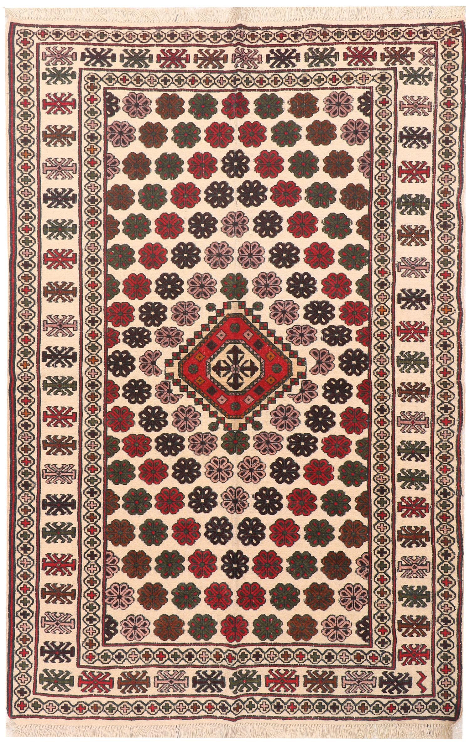 Handmade Herati Gul Afghan Rug