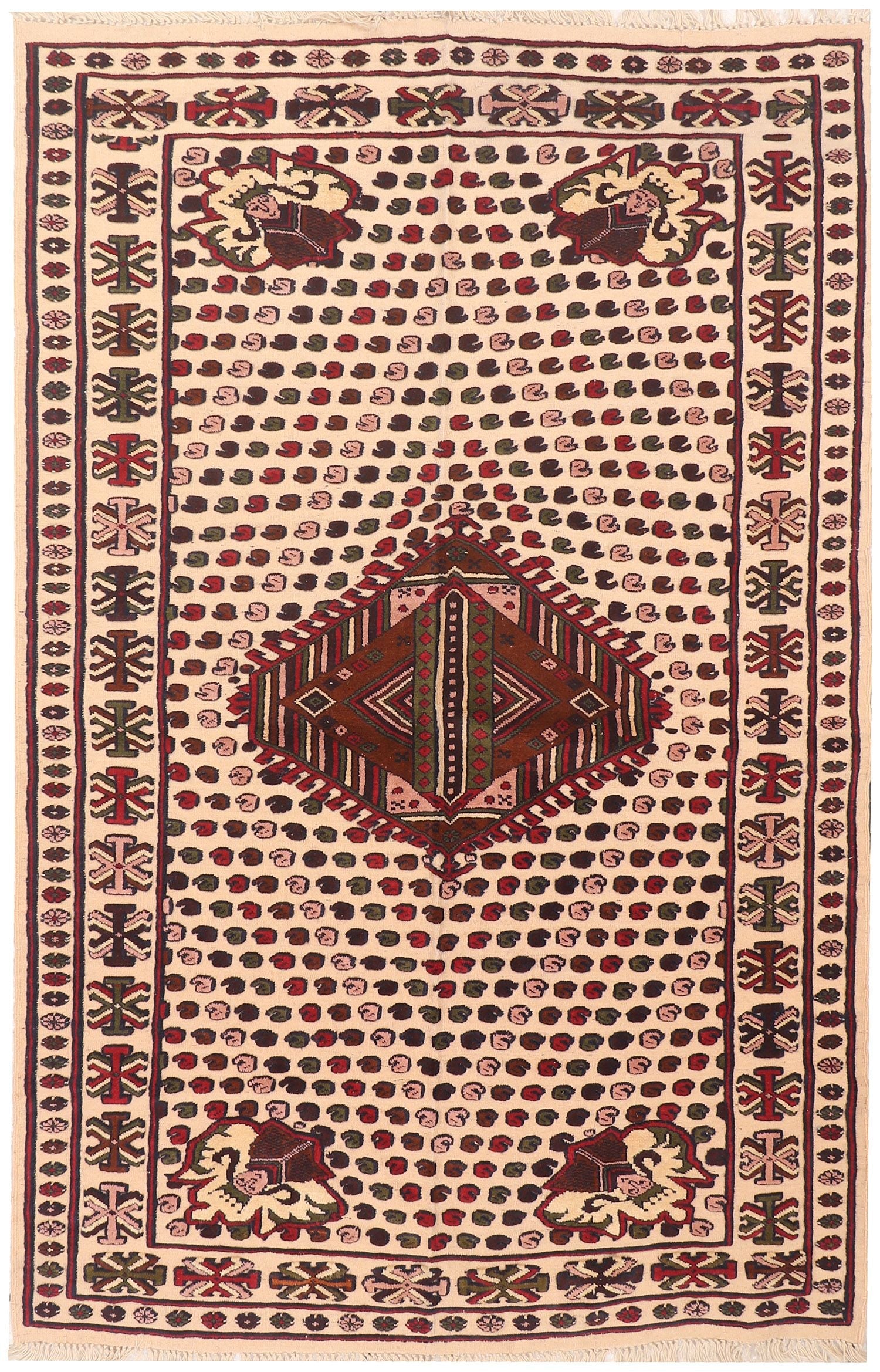 Handmade Herati Gul Afghan Rug