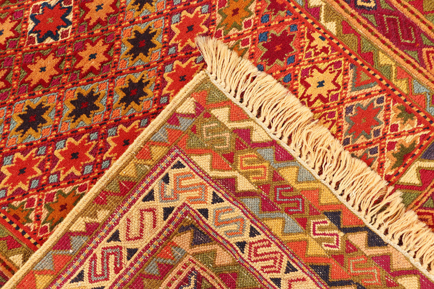 2' 6" x 4' Multy Handmade Nakhunak Afghan Rug Rectangular