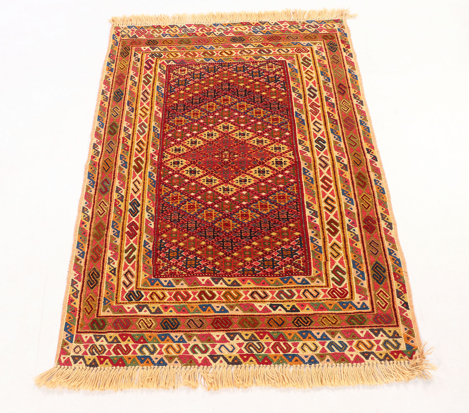 3' X 4' Multy Handmade Nakhunak Afghan Rug Rectangular