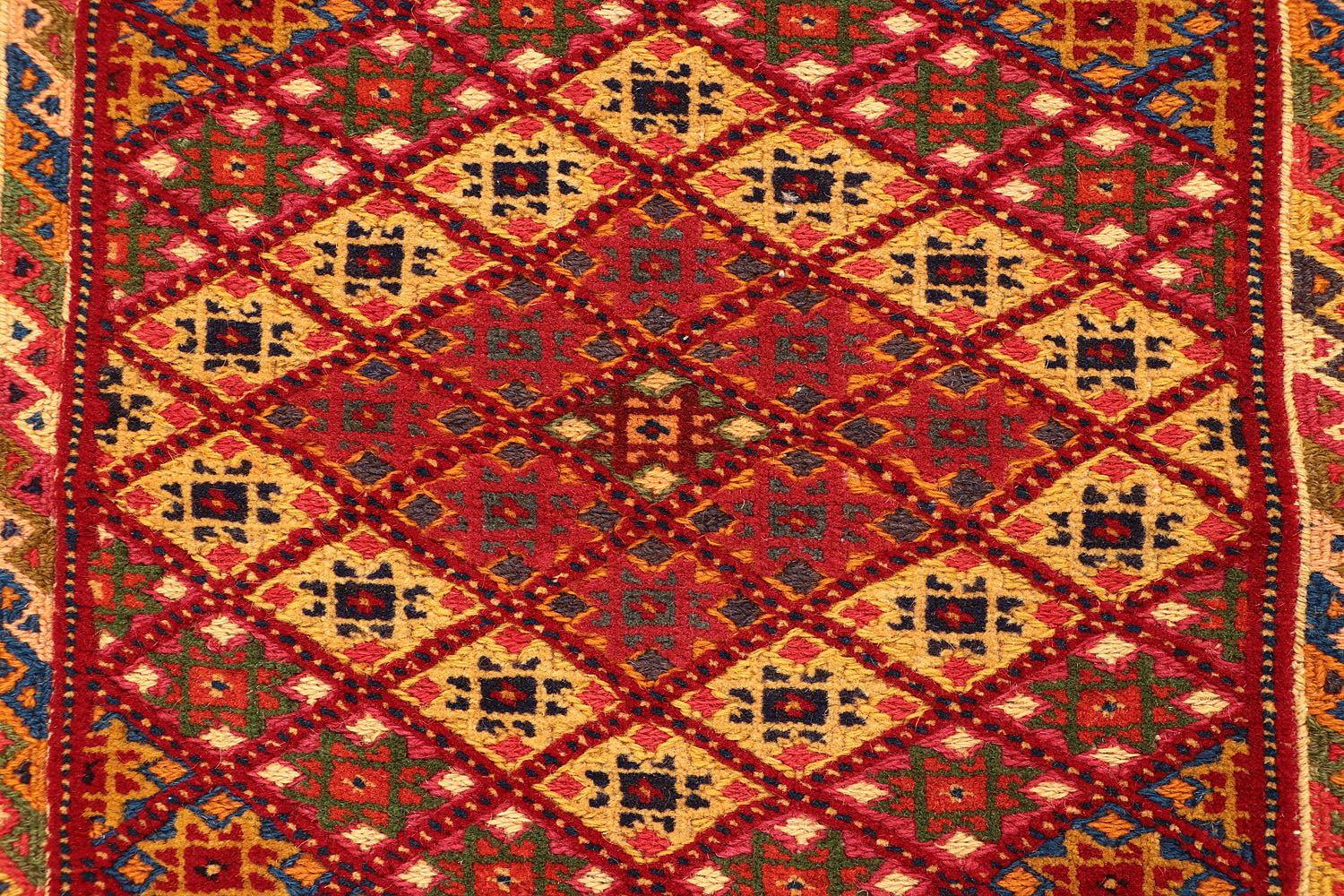3' X 4' Multy Handmade Nakhunak Afghan Rug Rectangular