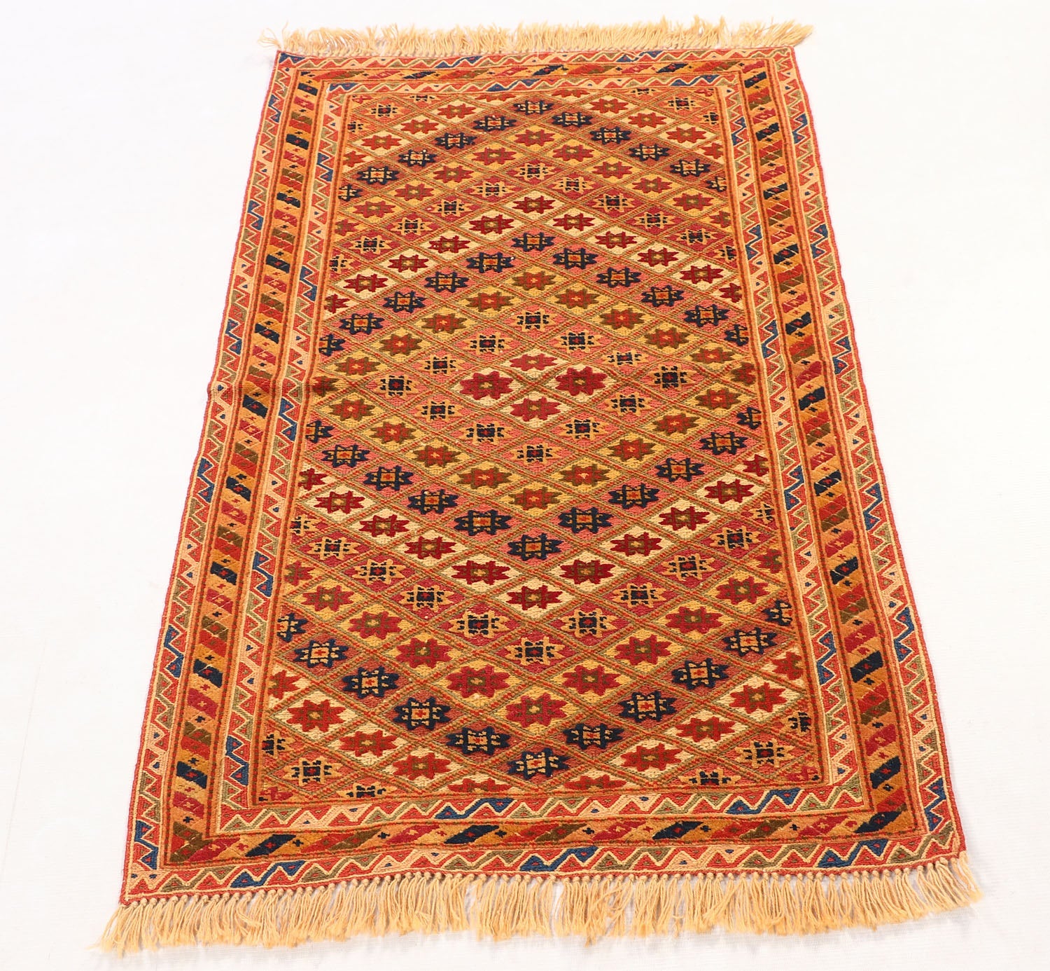 2' 6" x 4' Multy Handmade Nakhunak Afghan Rug Rectangular