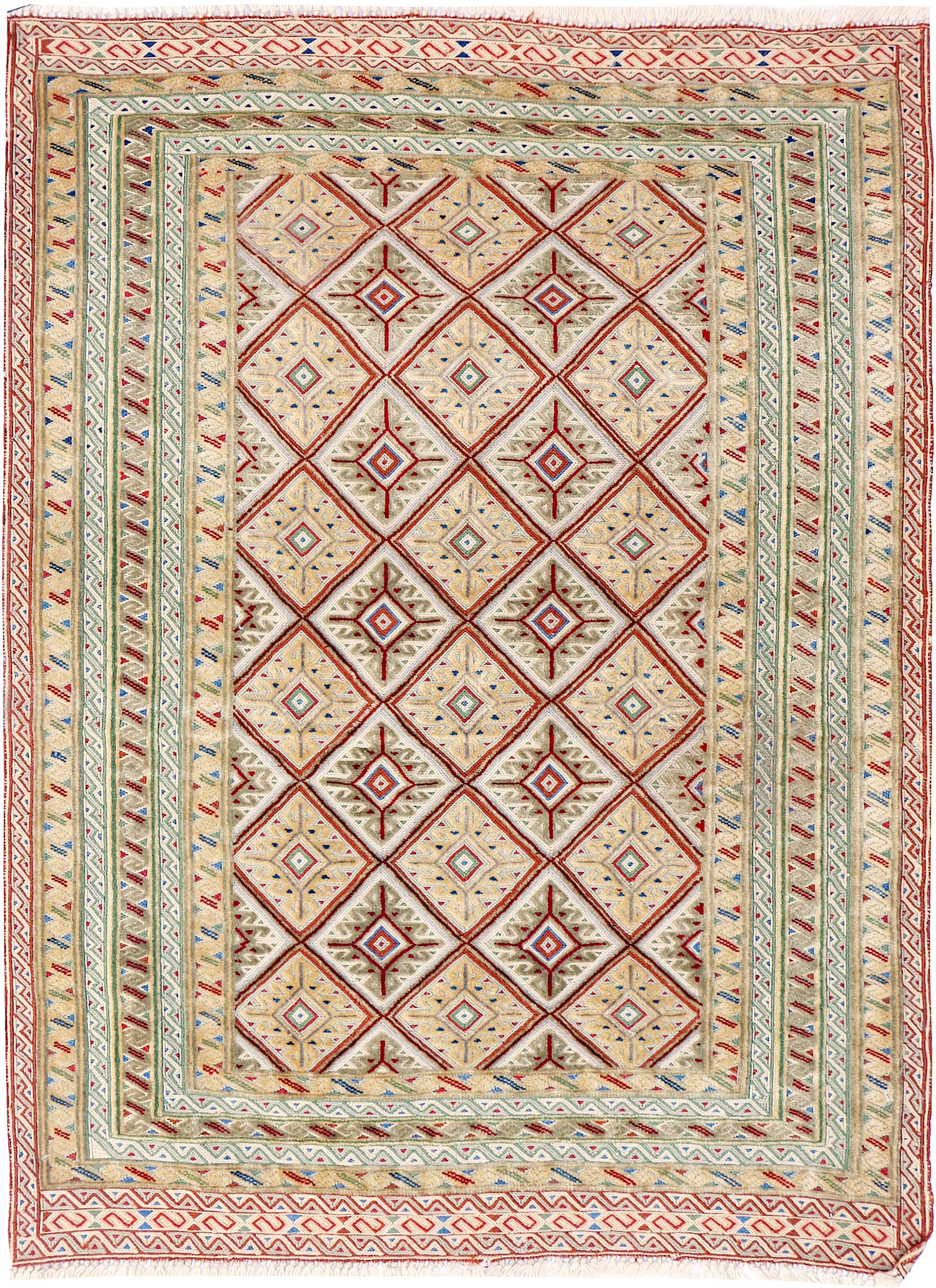 3' X 4' L.brown Handmade Nakhunak Afghan Rug Rectangular