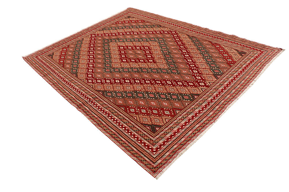 6' 6" x 8' Multy Handmade Nakhunak Afghan Rug Rectangular