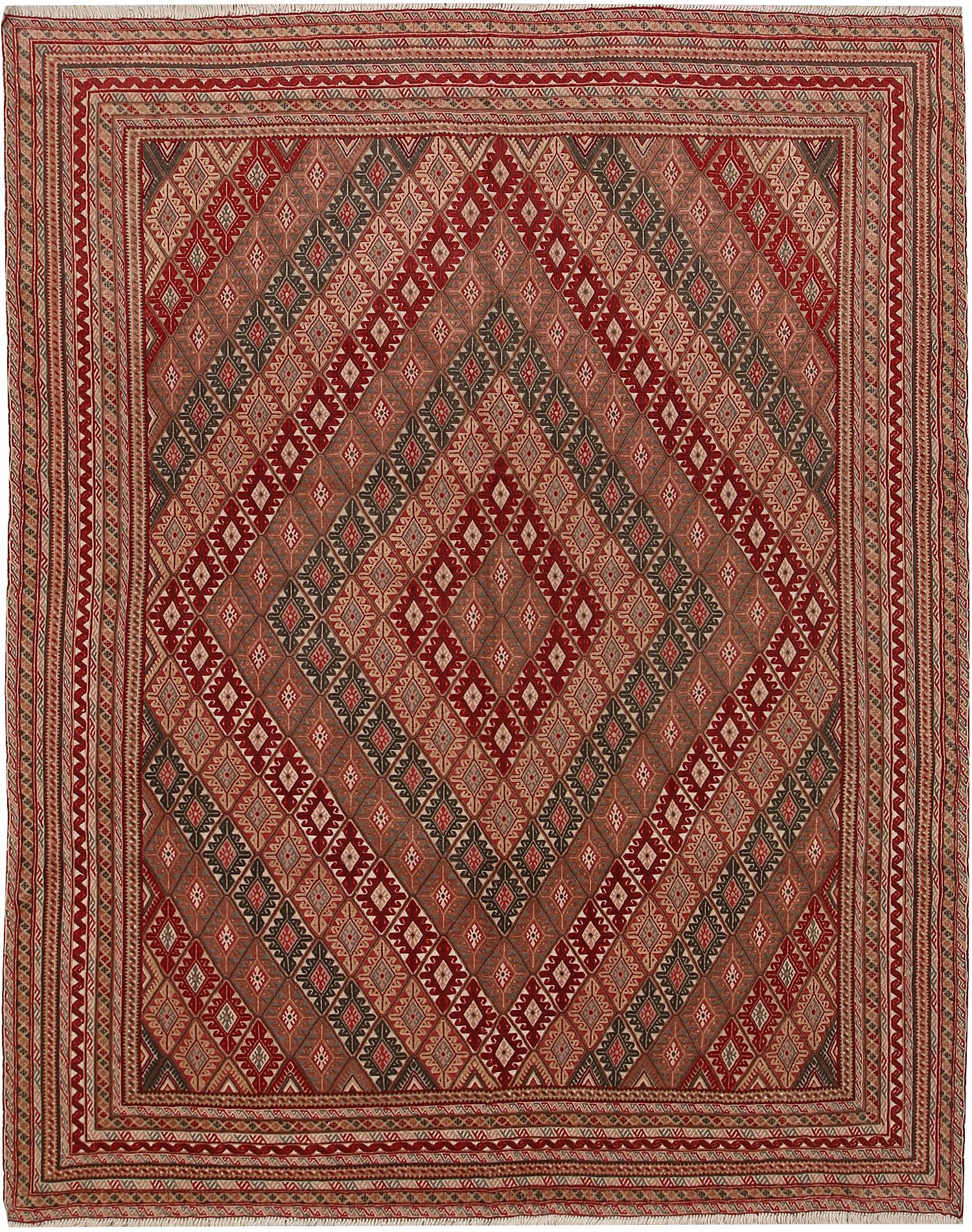 6' 6" x 8' Multy Handmade Nakhunak Afghan Rug Rectangular