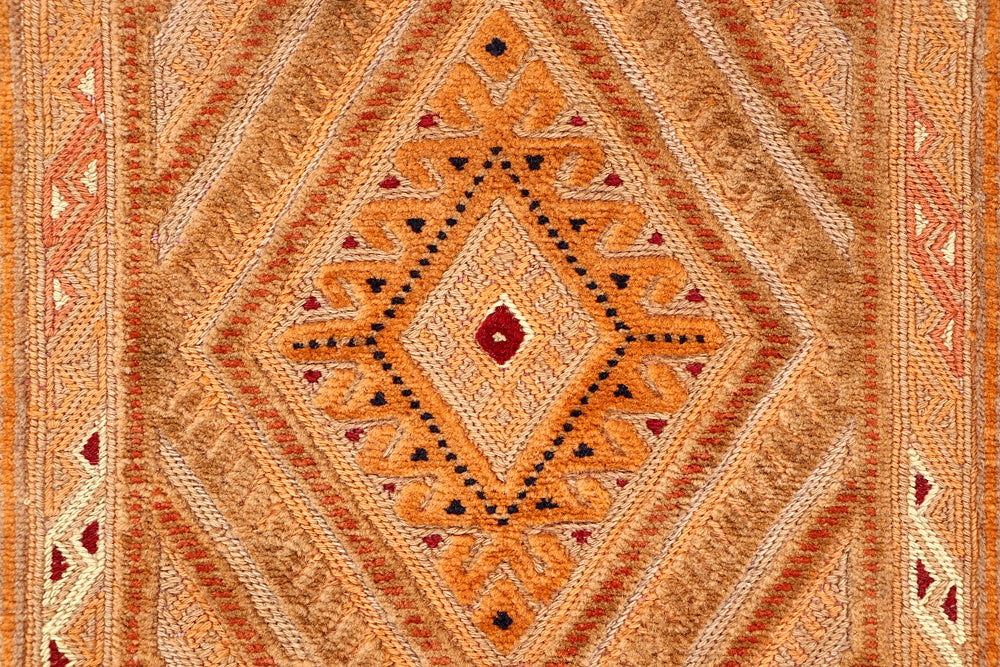 2' 6" x 6' Orange Handmade Nakhunak Afghan Rug Runner