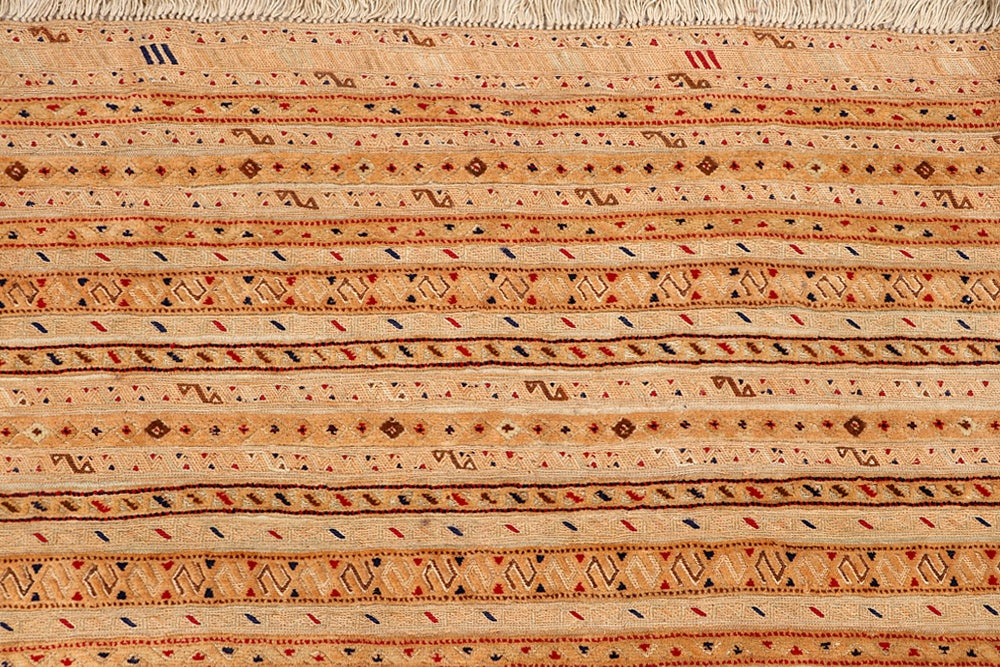 10' X 12' Orange Handmade Nakhunak Afghan Rug Rectangular