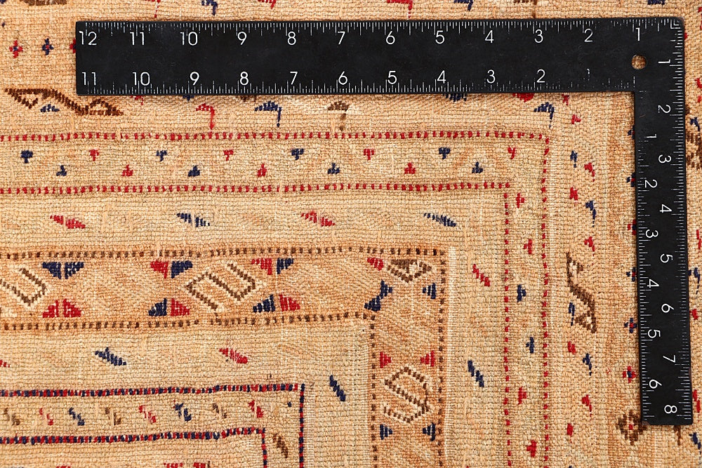 10' X 12' Orange Handmade Nakhunak Afghan Rug Rectangular