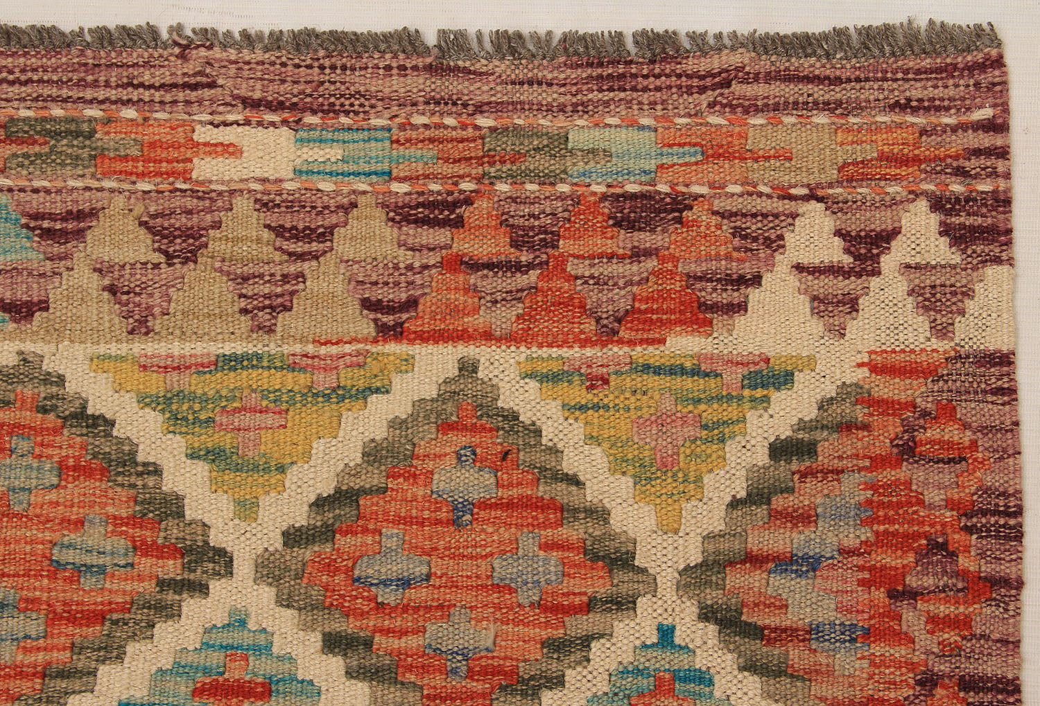 2' 6" x 4' Multy Handmade Veggie Dye Kilim Rug Rectangular