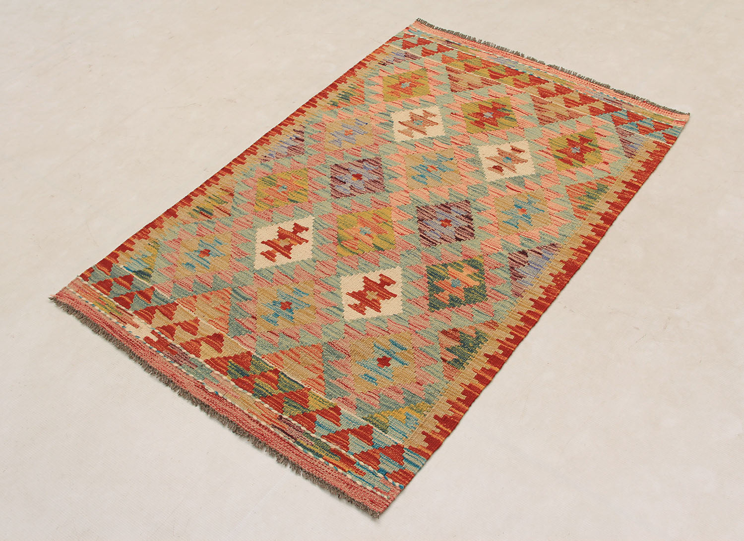 3' X 4' Multy Handmade Veggie Dye Kilim Rug Rectangular