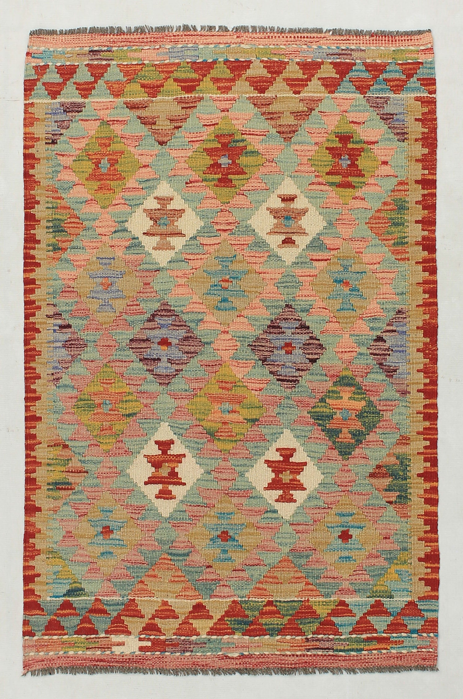 3' X 4' Multy Handmade Veggie Dye Kilim Rug Rectangular