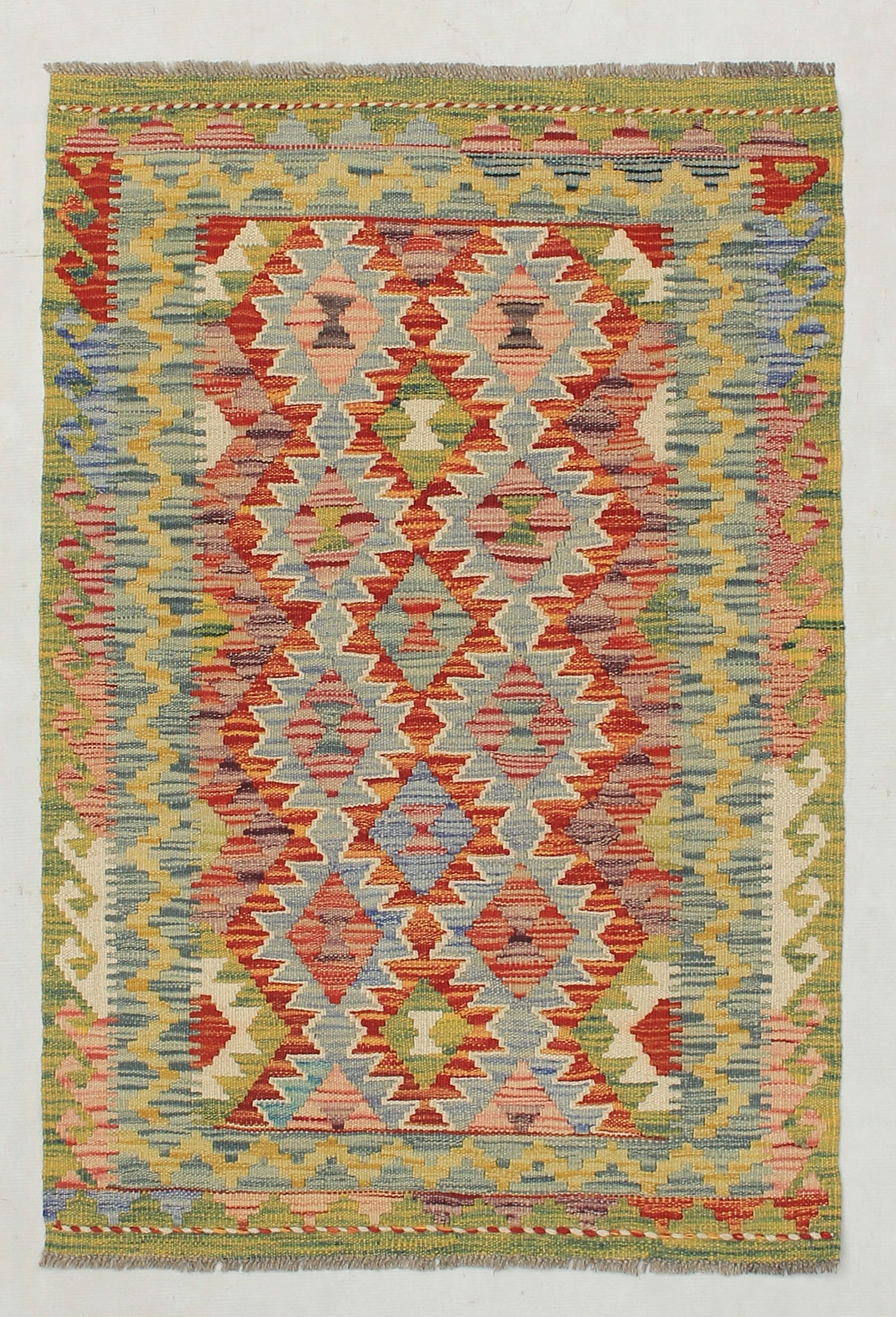 2' 6" x 4' Multy Handmade Veggie Dye Kilim Rug Rectangular